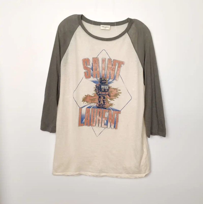 Yves Saint Laurent Saint Laurent Women's White Cotton T-shirt 0089 Size XS / US 0-2 / IT 36-38 - 1 Thumbnail