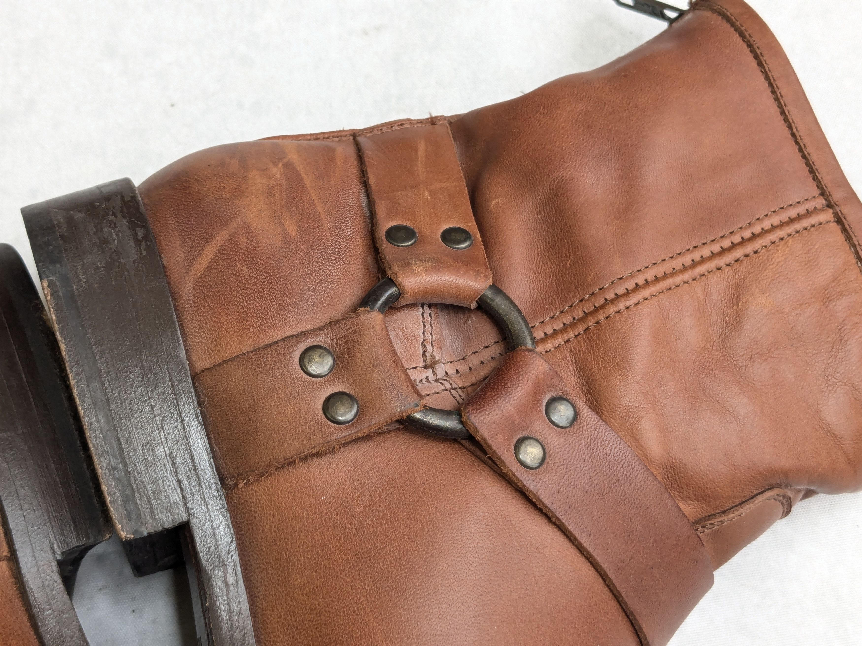 Frye Frye Harness Boots Brown Leather 7.5 Leather Buckle Harness Size US 7.5 / EU 40-41 - 12 Thumbnail