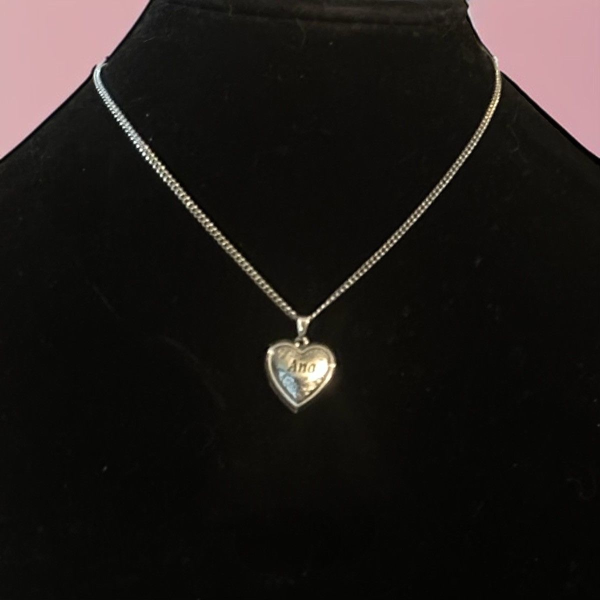 Other Silver tone name Ana heart locket pendant necklace Size ONE SIZE - 1 Thumbnail