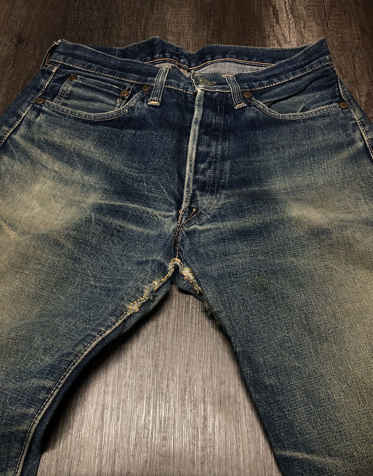 The Real McCoy's × Vintage Joe McCoy Selvedge Distressed denim Jeans Size US 29 - 6 Thumbnail