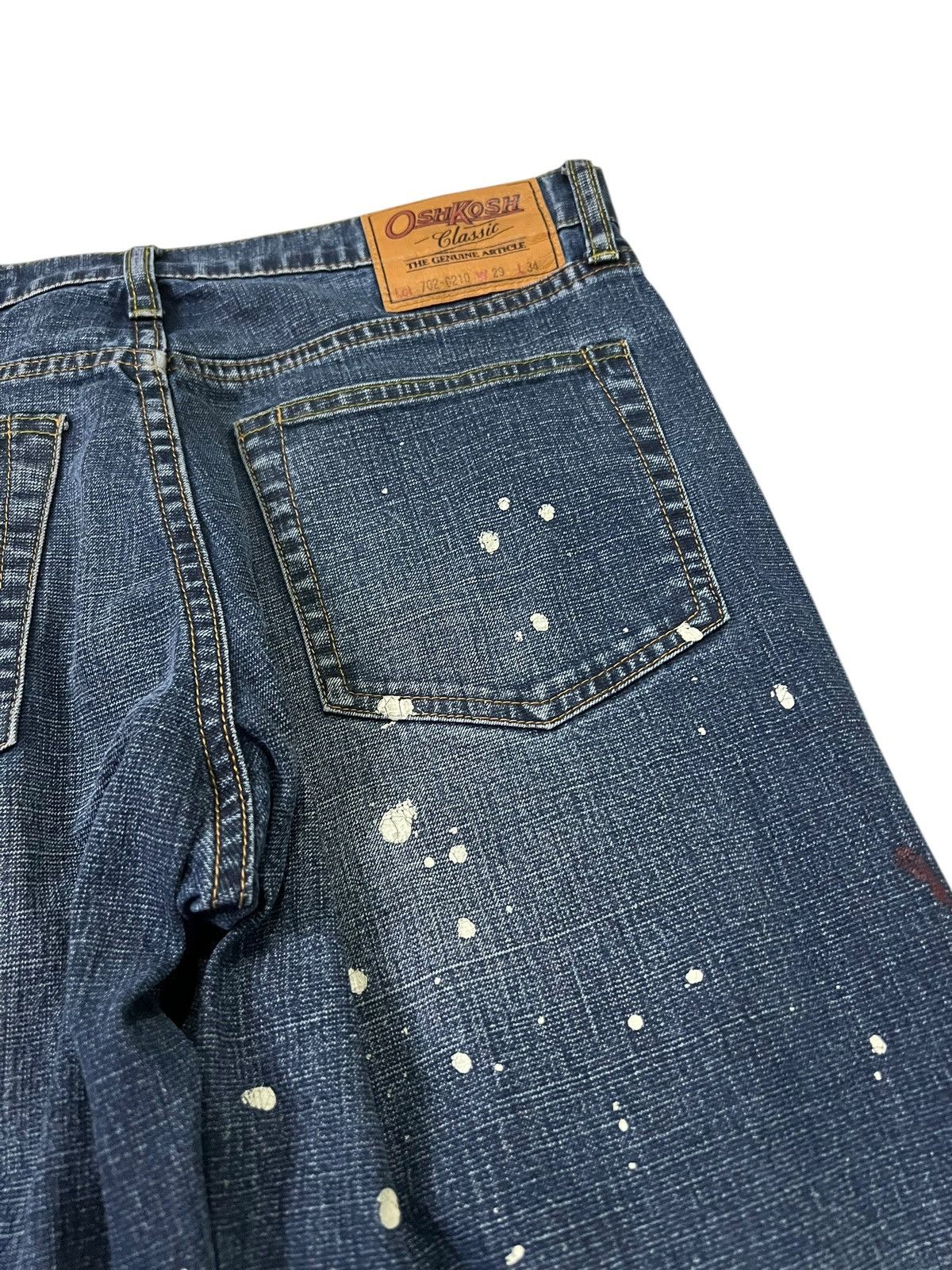 If Six Was Nine × Le Grande Bleu (L.G.B.) × Oshkosh Vintage 90’s Oshkosh Distress Painter Punk Jeans Size US 30 / EU 46 - 11 Thumbnail