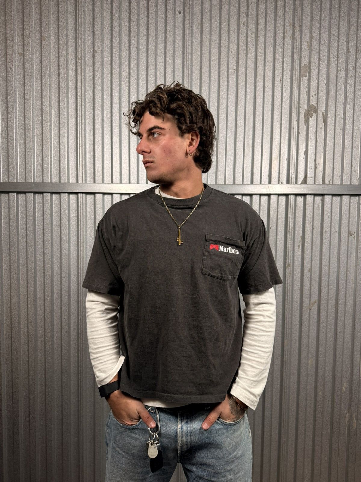 Marlboro Vintage 70s Sun Faded Malboro Cowboy Single Stitch Tee Shirt Size US M / EU 48-50 / 2 - 3 Thumbnail