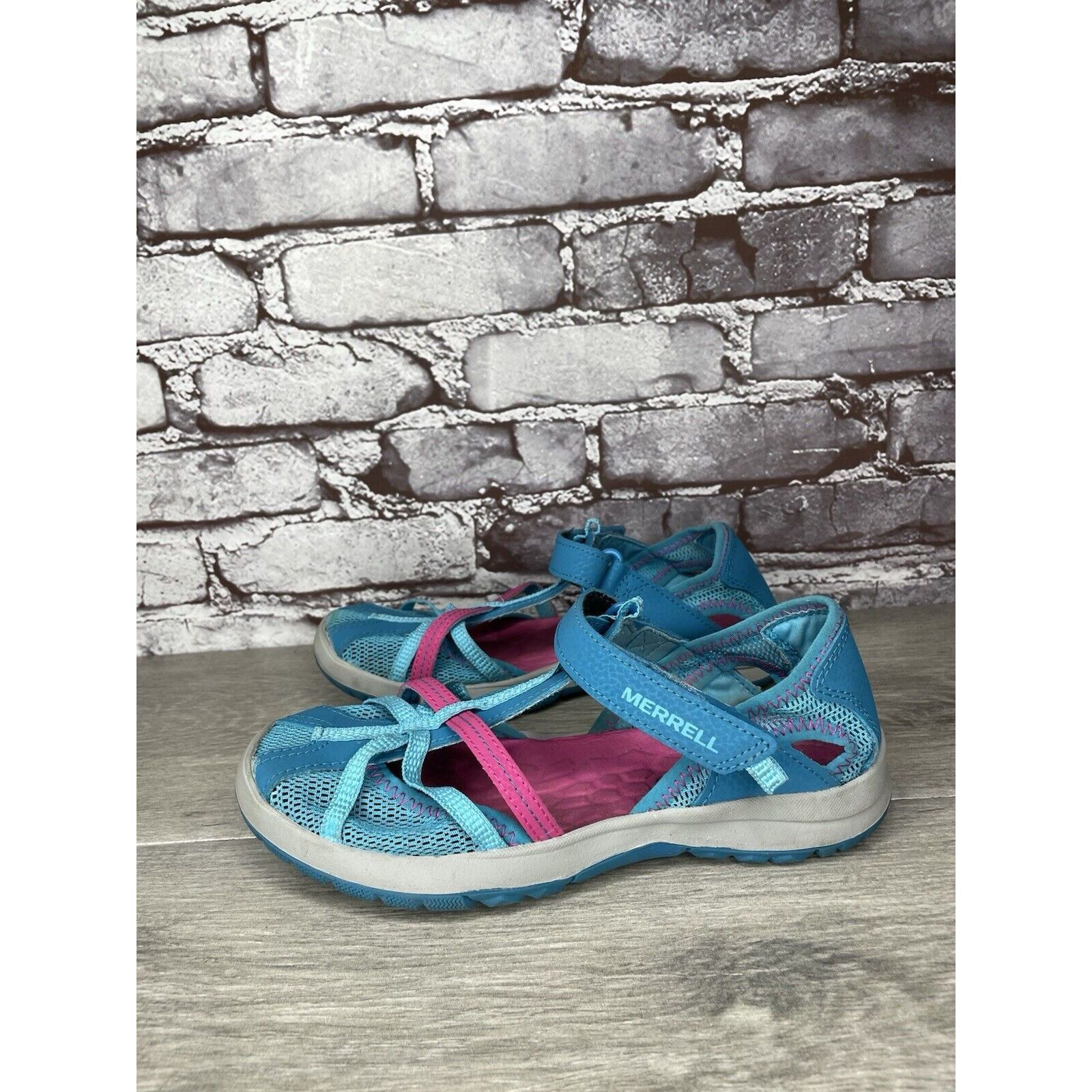Merrell Merrell 61594 Blue Textile Synthetic Mesh Maryjane Strap Sho Size US 5 / IT 35 - 15 Thumbnail