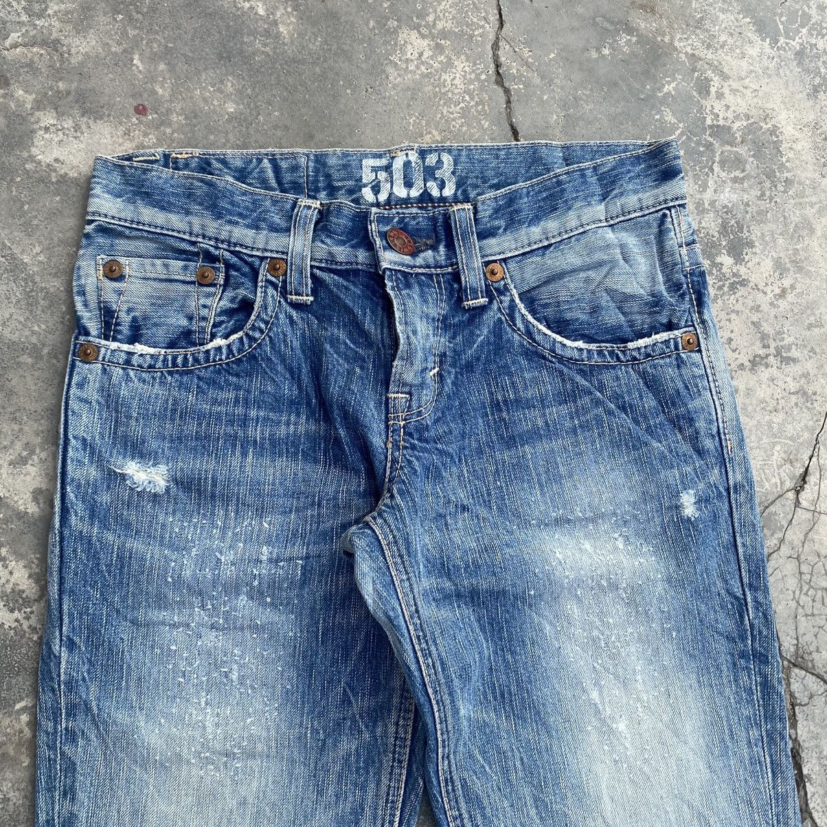 Edwin × Japanese Brand EDWIN 503 Distressed Flare Size 29" - 3 Thumbnail