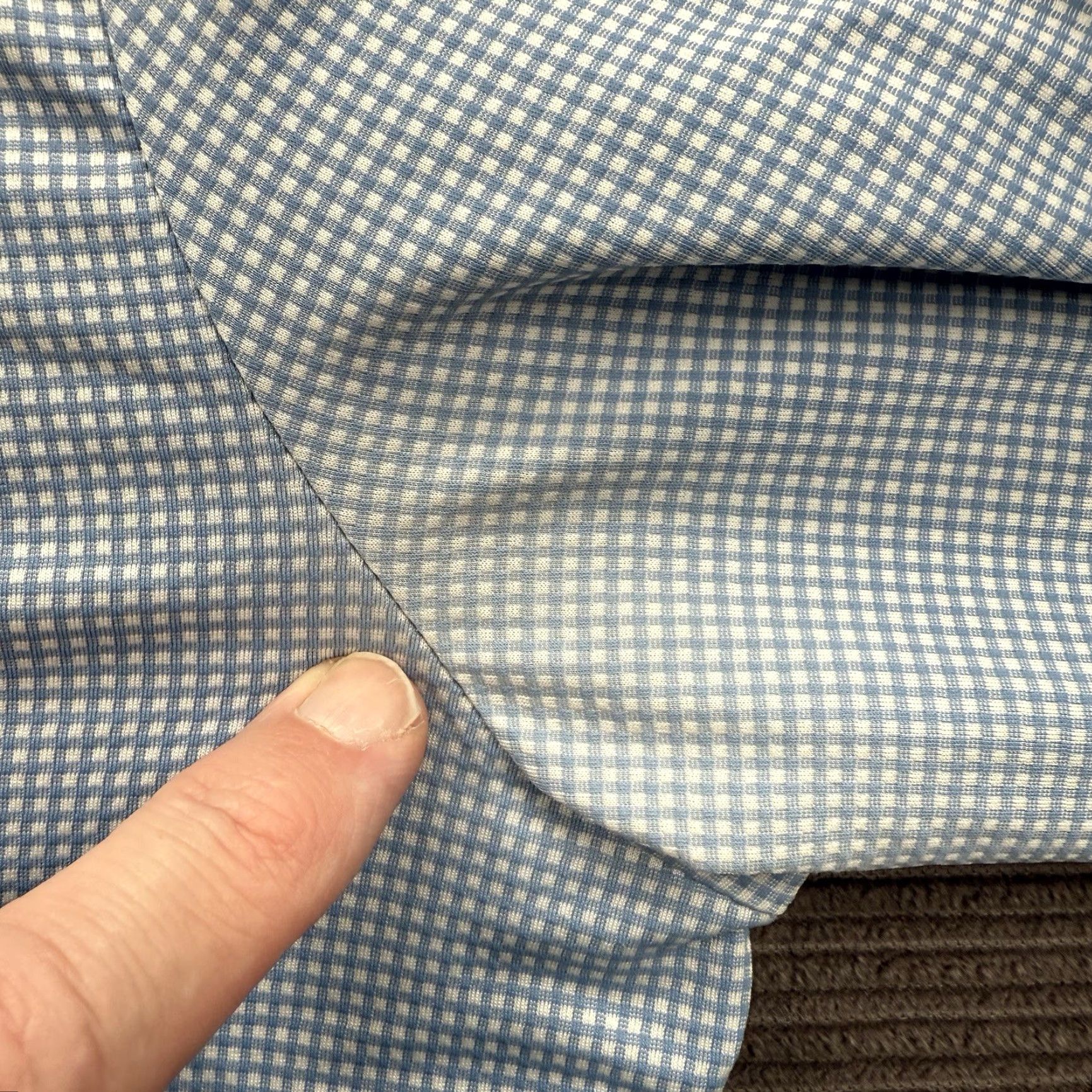 Mizzen+Main Mizzen+Main Shirt Men Medium Trim Fit Blue Check Polyester Spandex Performance Stretch, Long Sleeve, Button-Up, Collared, Casual Size US M / EU 48-50 / 2 - 5 Thumbnail