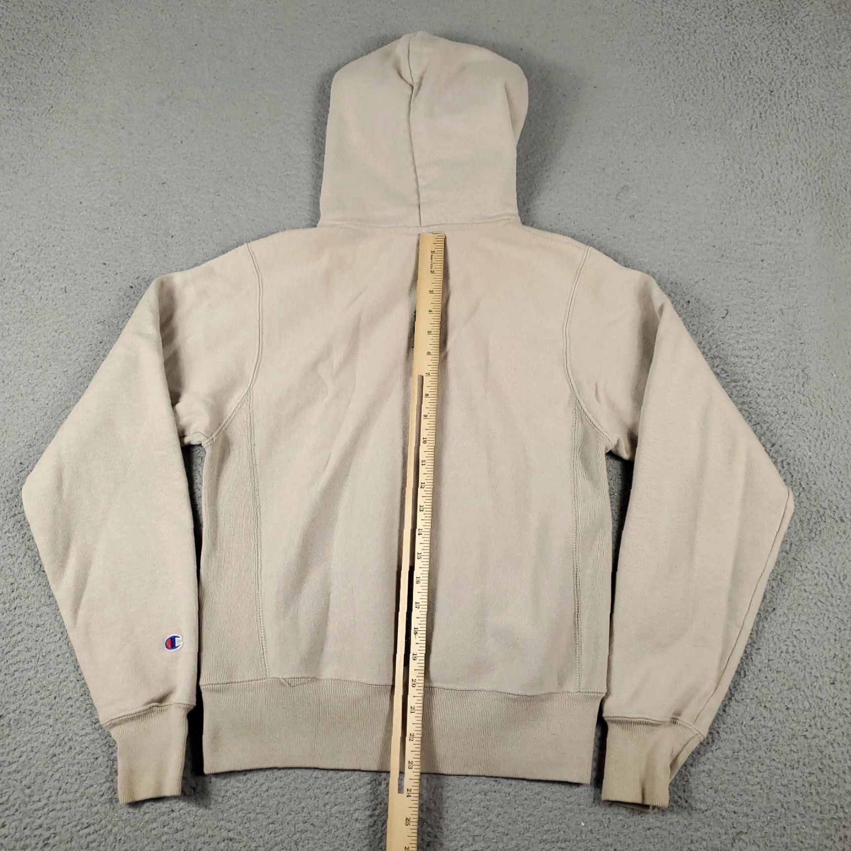 Champion VINTAGE Champion Hoodie Pullover Sweatshirt Adult XS Men Beige Cotton Blend Fleece Logo Spring Fall Winter Size US XS / EU 42 / 0 - 7 Thumbnail