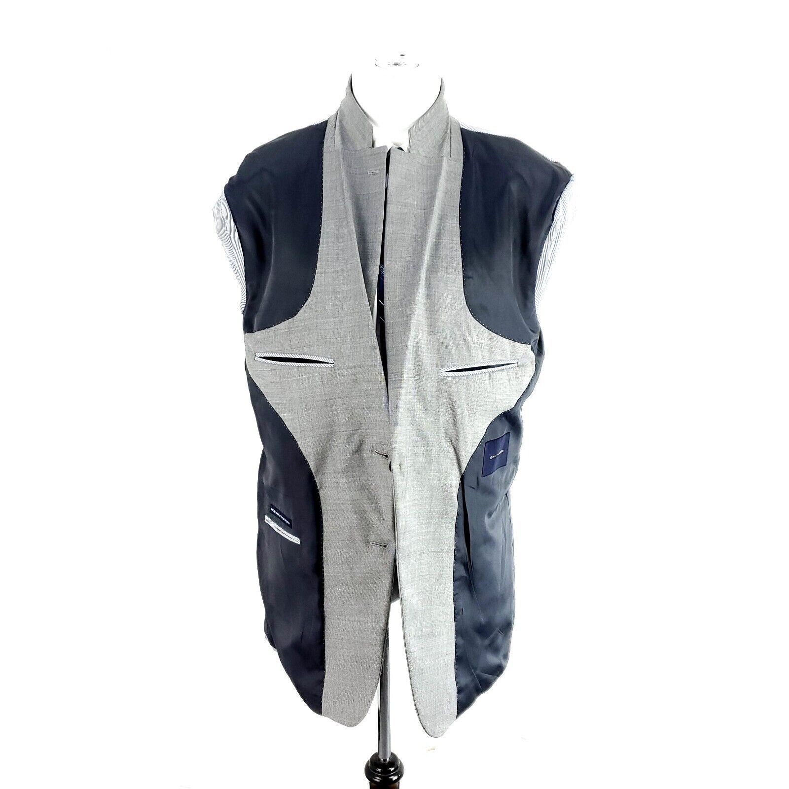 Tommy Hilfiger Tommy Hilfiger Wool 2 Button Blazer 38L Gray Sharkskin Size 38L - 8 Thumbnail