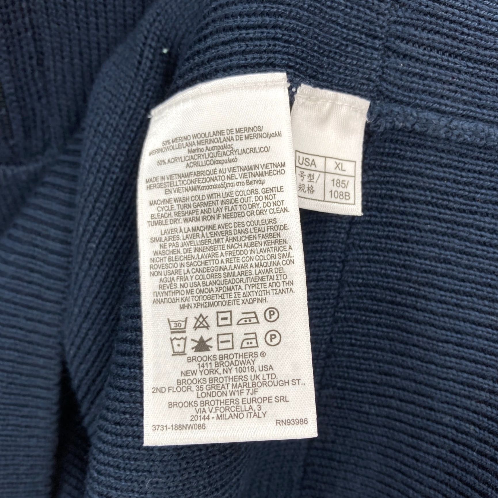 Brooks Brothers Brooks Brothers NetJets Merino Wool Quarter Zip Sweater Mens XL Navy Blue Preppy Size US XL / EU 56 / 4 - 7 Thumbnail
