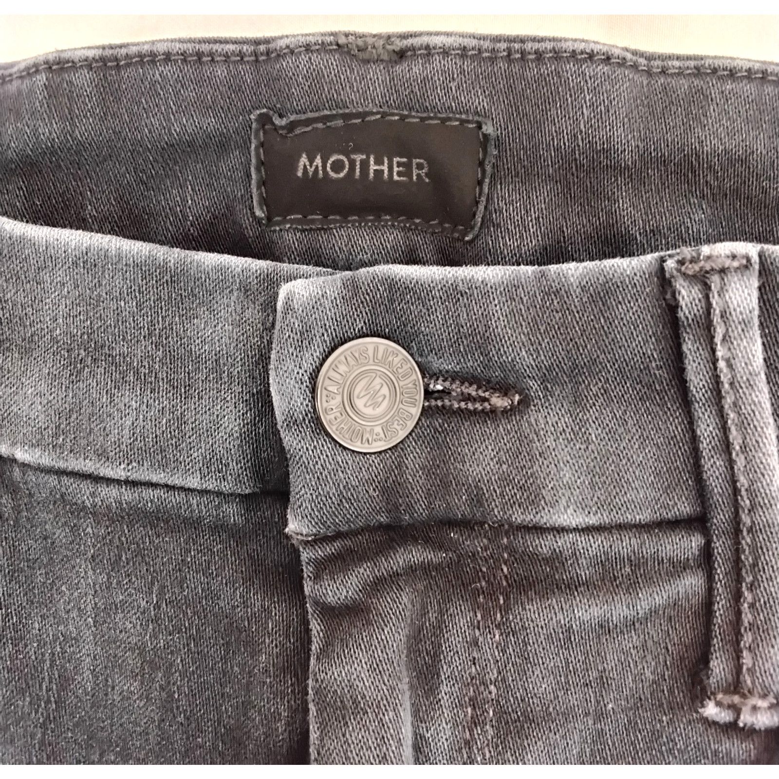 MOTHER Mother Looker Ankle Fray Jeans Women's 25 Black High Waisted Size 25" / US 0 / IT 36 - 6 Thumbnail