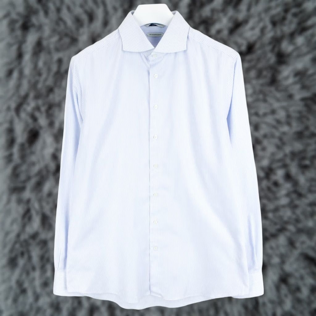 Suitsupply Suitsupply Try On Extra Slim Fit Formal Shirt Men's 43 / 17 Pinstriped Shirt White Blue Pinstripe Formal Shirt Mens 43/17 Size 46R - 1 Thumbnail