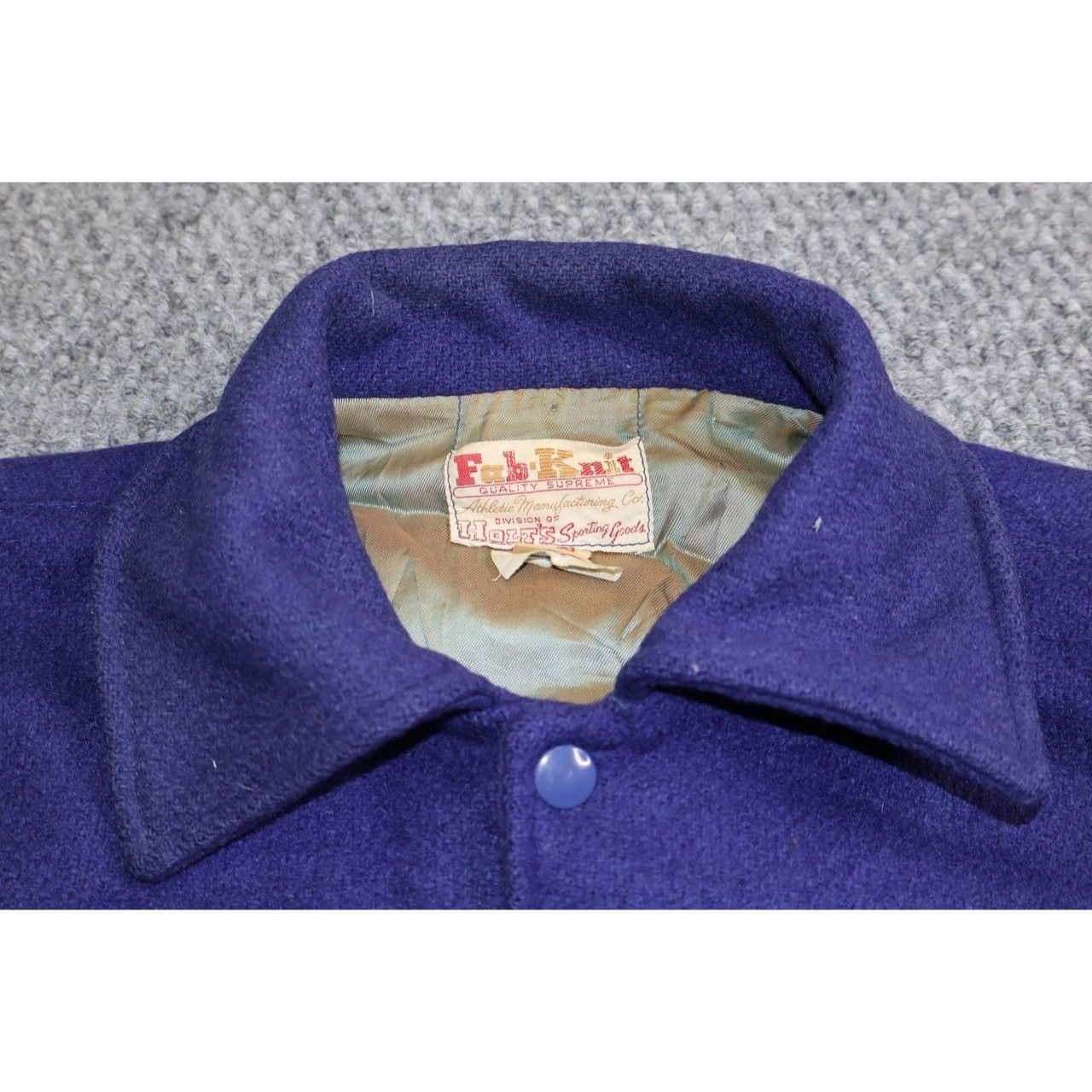 Vintage Vintage 60s Fab Knit Wool Varsity Letterman Jacket Blue 36 Size US S / EU 44-46 / 1 - 5 Thumbnail
