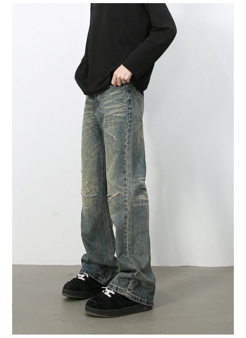 Japanese Brand American washed retro loose versatile ripped bootcut jeans Size US 32 / EU 48 - 3 Thumbnail