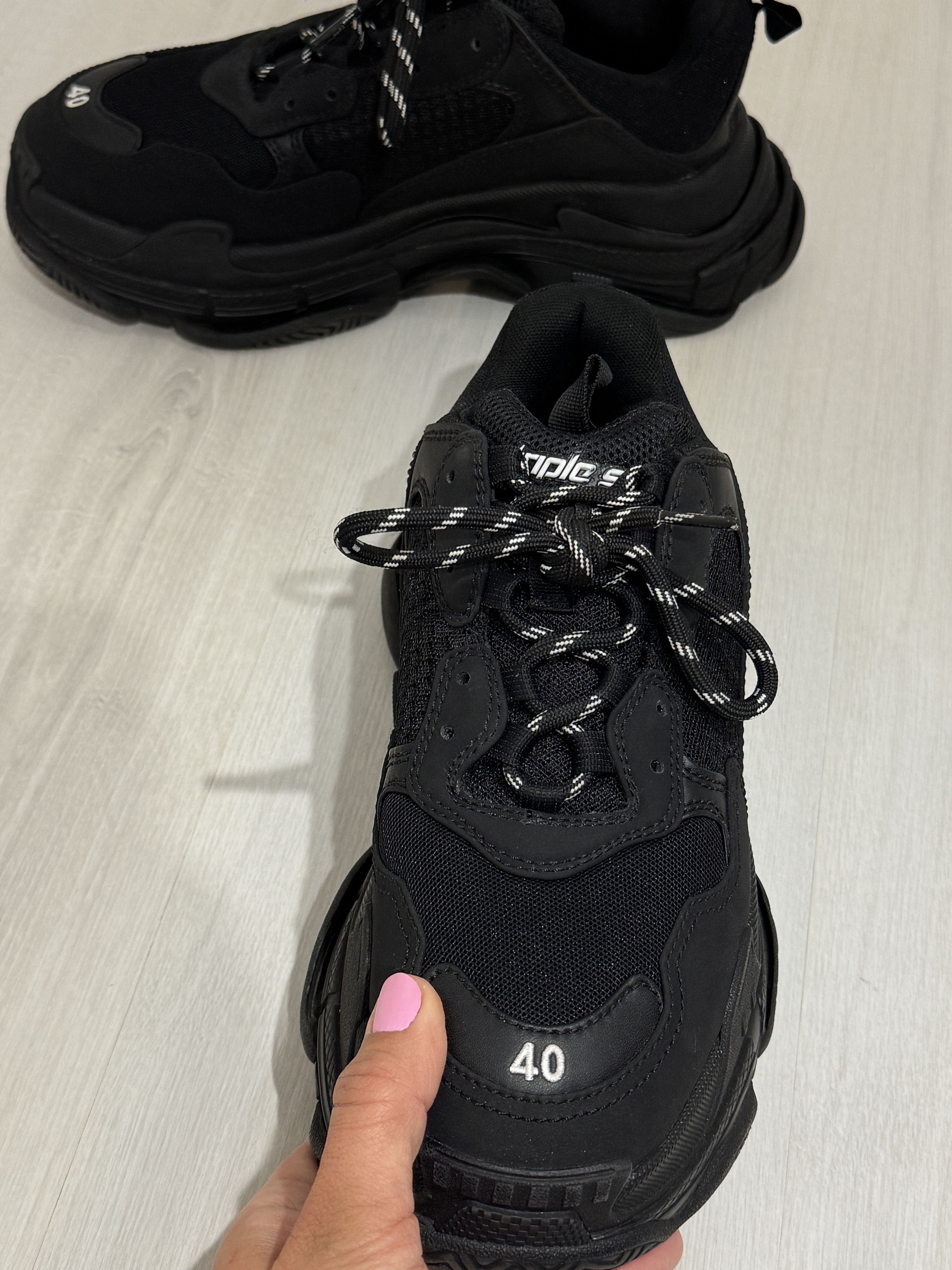 Balenciaga Balenciaga Triple S Triple Black Sneakers EU 40 Size US 10 / IT 40 - 4 Thumbnail