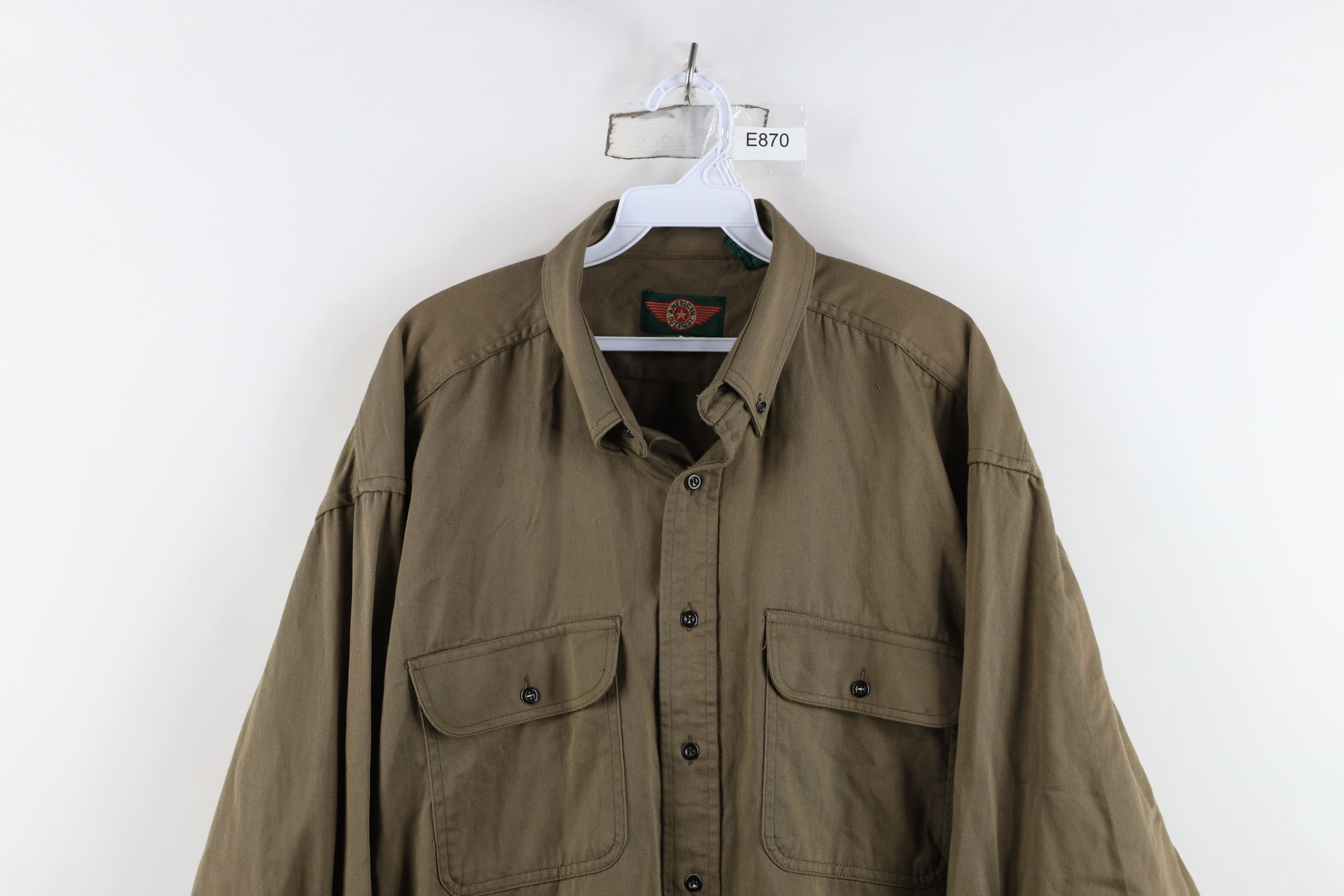 Vintage Vintage 90s Streetwear Heavyweight Twill Button Down Shirt Size US XL / EU 56 / 4 - 2 Thumbnail