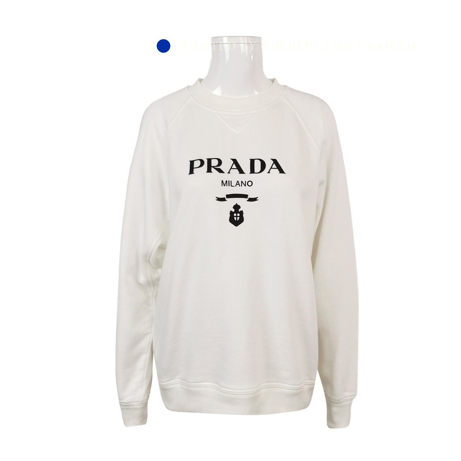 Prada Classic Crewneck Sweatshirt in White Size US S / EU 44-46 / 1 - 1 Thumbnail