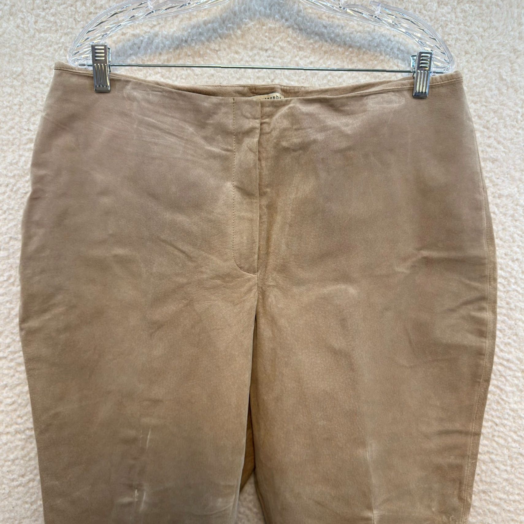 Vintage VINTAGE Y2K Suede Leather Pants 16 34 Khaki Tan Beige High Waisted Straight Leg Mens Women Size 38" / US 16 / IT 52 - 3 Thumbnail