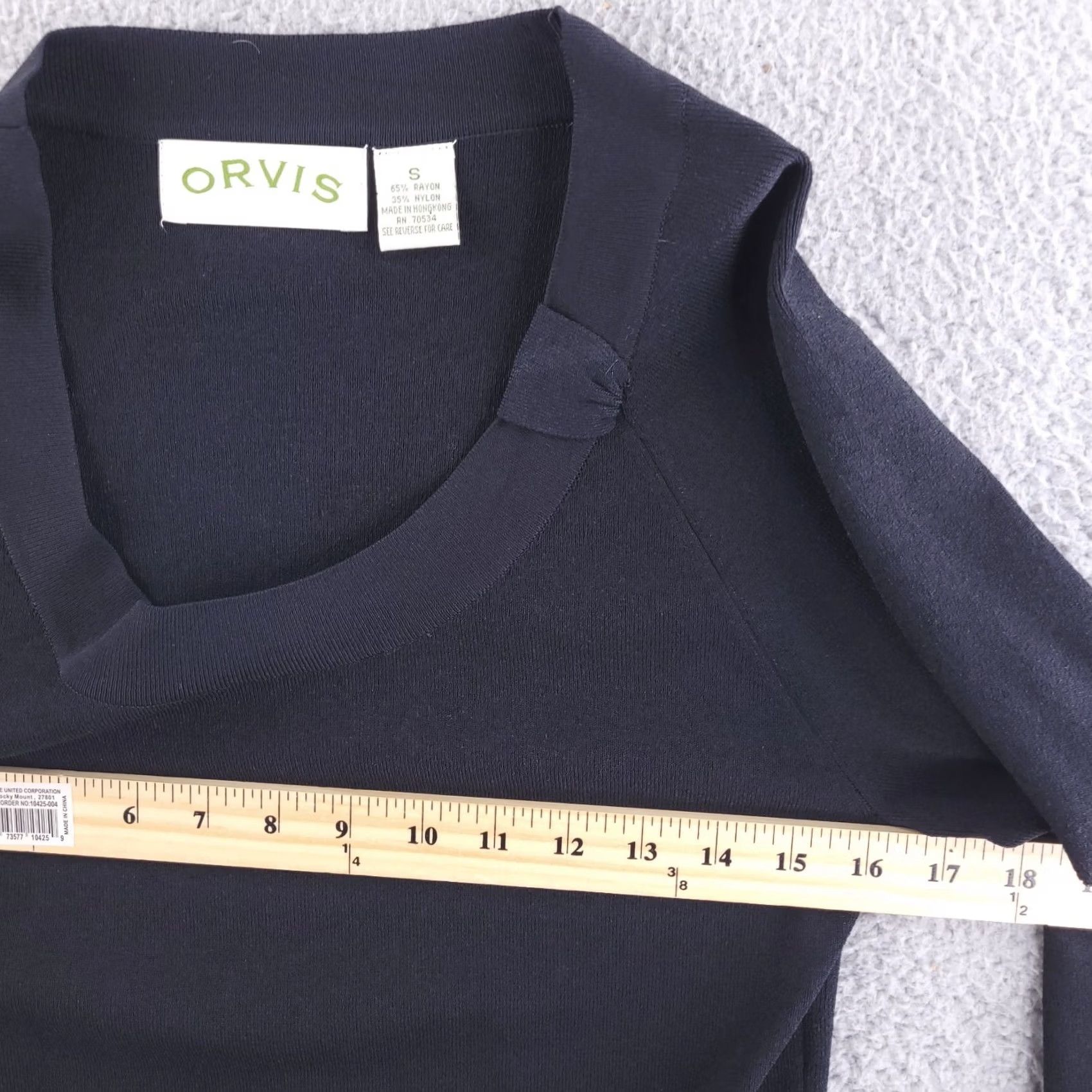 Orvis Orvis Shirt Womens Small Rayon Pullover Top Black Long Sleeve Blouse Size S / US 4 / IT 40 - 5 Thumbnail