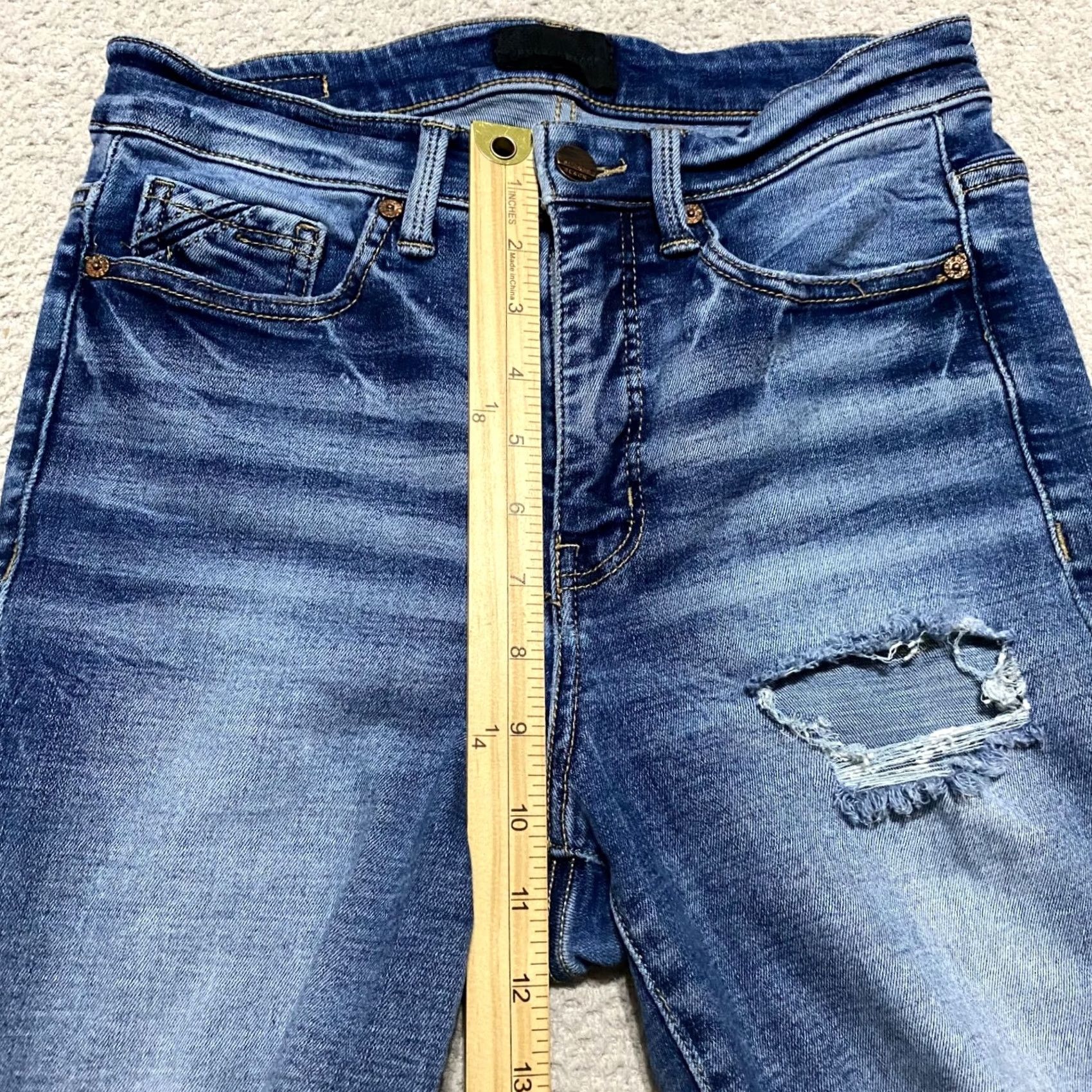 Vintage Buckle Womens Jeans Blue Denim Medium Wash Straight Distressed High Rise sz 26 Size 26" / US 2 / IT 38 - 7 Thumbnail