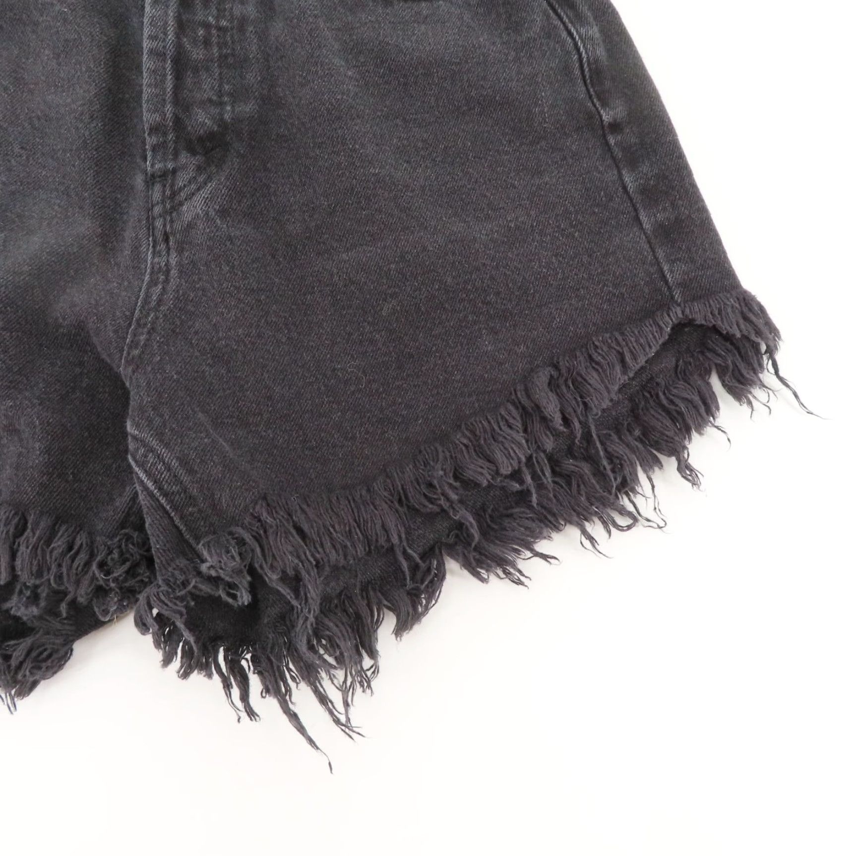Vintage VINTAGE not applicable; use original: Wild Fable Women 2 Highest Rise Shorts Black Denim Cut-Off Shorts Rise High Button Fly 5-Pocket Size 26" / US 2 / IT 38 - 5 Thumbnail