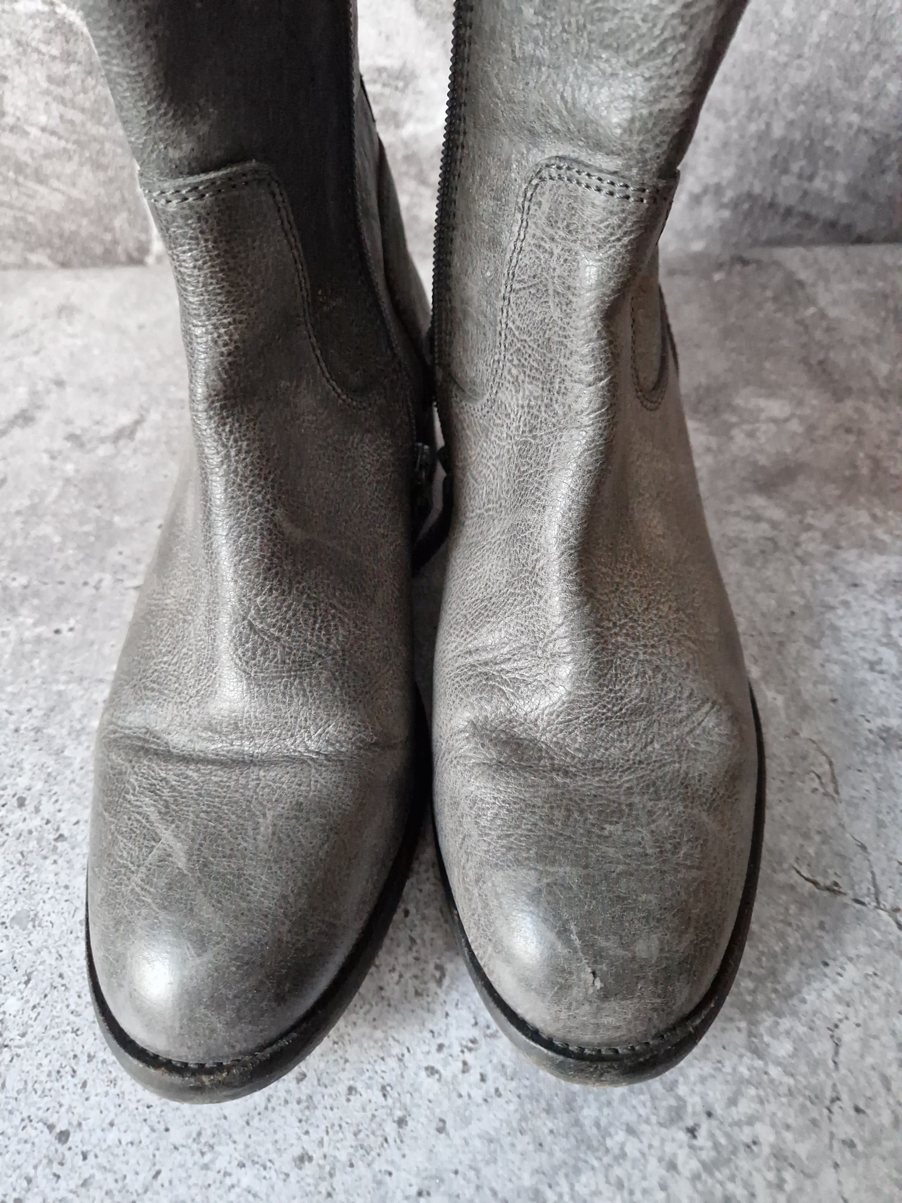 Vintage Real leather grey gaudi faded hi boots Size US 6 / IT 36 - 8 Thumbnail