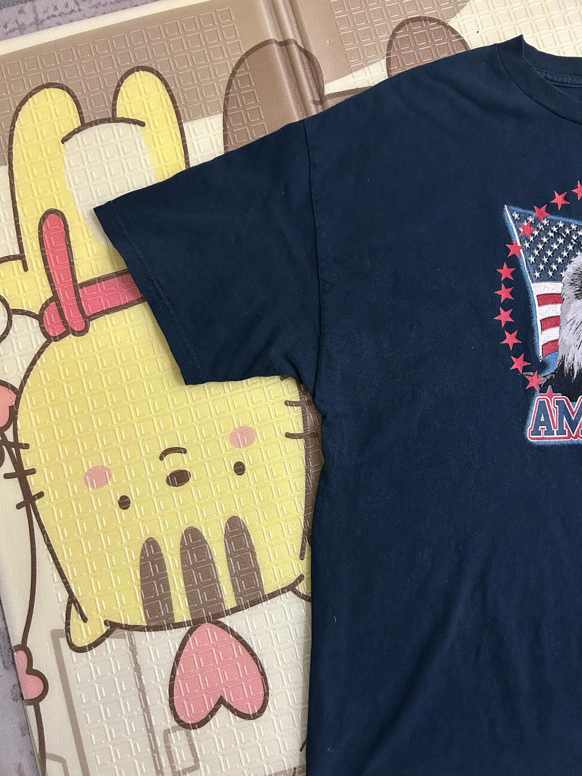 Vintage 💥90s💥 American Flag Eagle Overprint Tee Size US XL / EU 56 / 4 - 5 Thumbnail