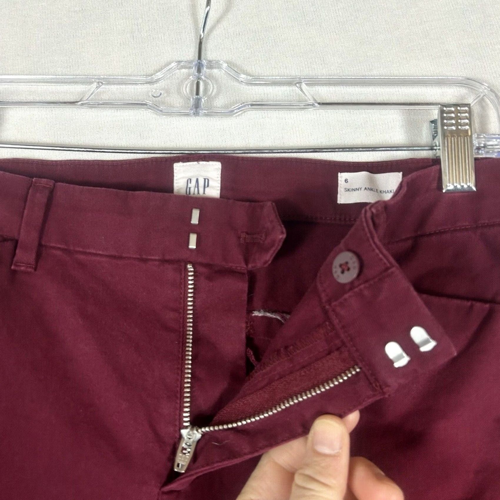 Gap Gap Pants Skinny Ankle 6 Red Pockets Classic Casual Womens Size 28" / US 6 / IT 42 - 2 Thumbnail