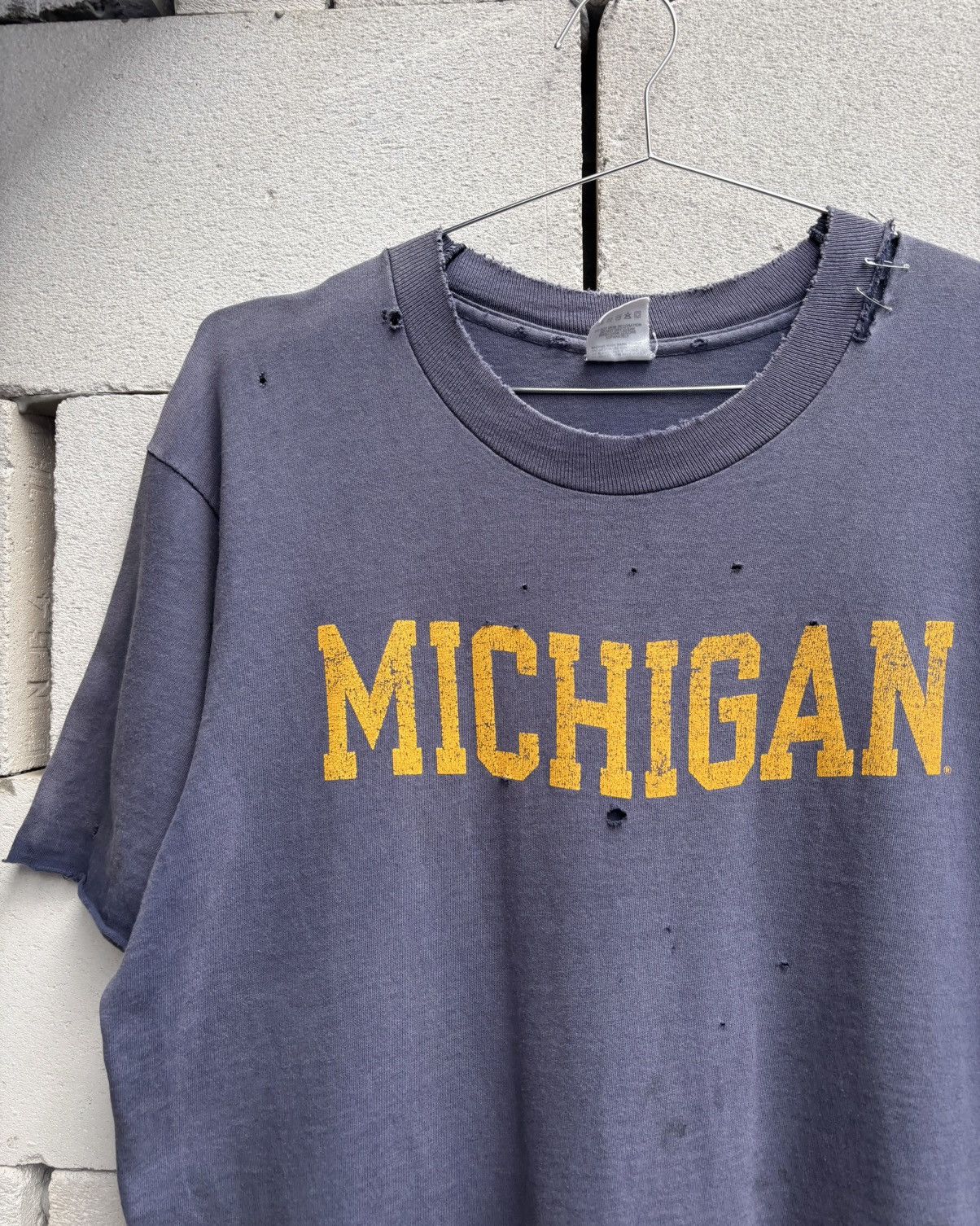 Vintage Thrashed MICHIGAN Sun Faded Tee Shirt Distressed ERD Size US XL / EU 56 / 4 - 9 Thumbnail