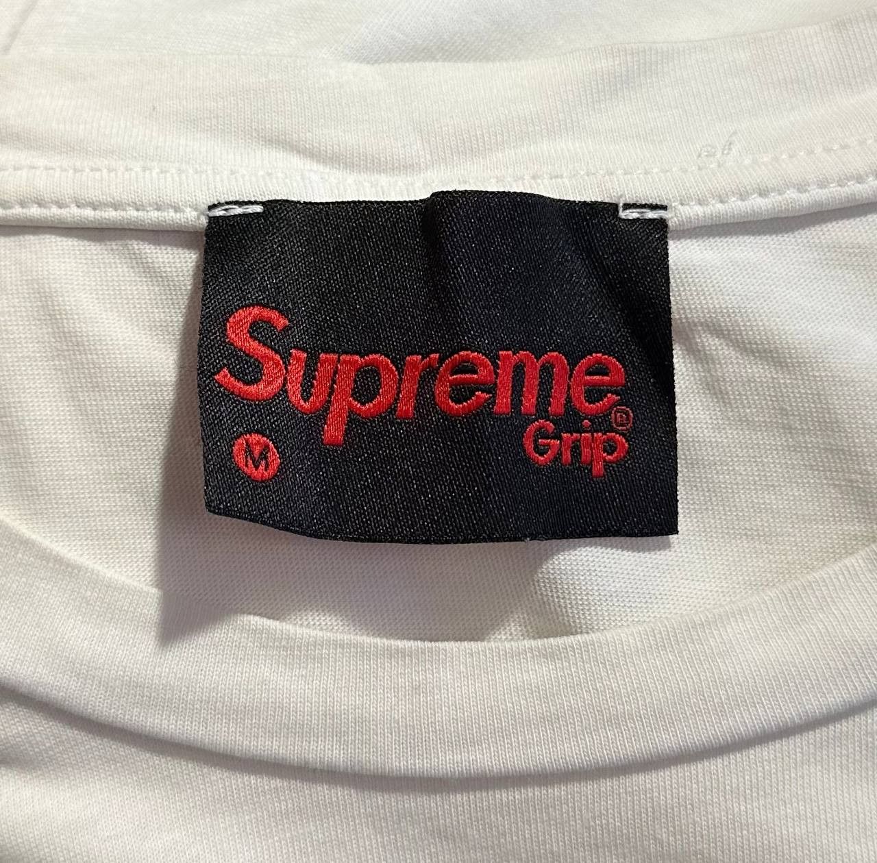 Supreme SUPREME grip t shirt classic white red logo cotton t shirt Size US M / EU 48-50 / 2 - 8 Thumbnail
