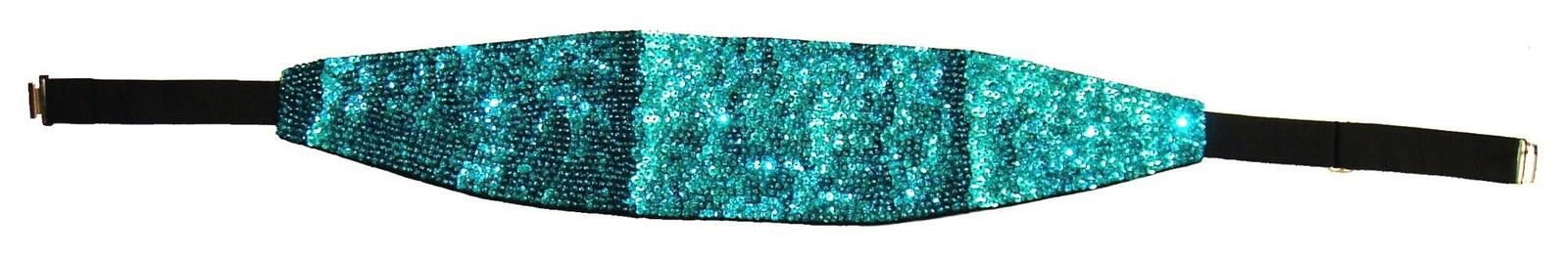 Designer Sequin Cummerbund Belt TURQUOISE Size ONE SIZE - 1 Preview