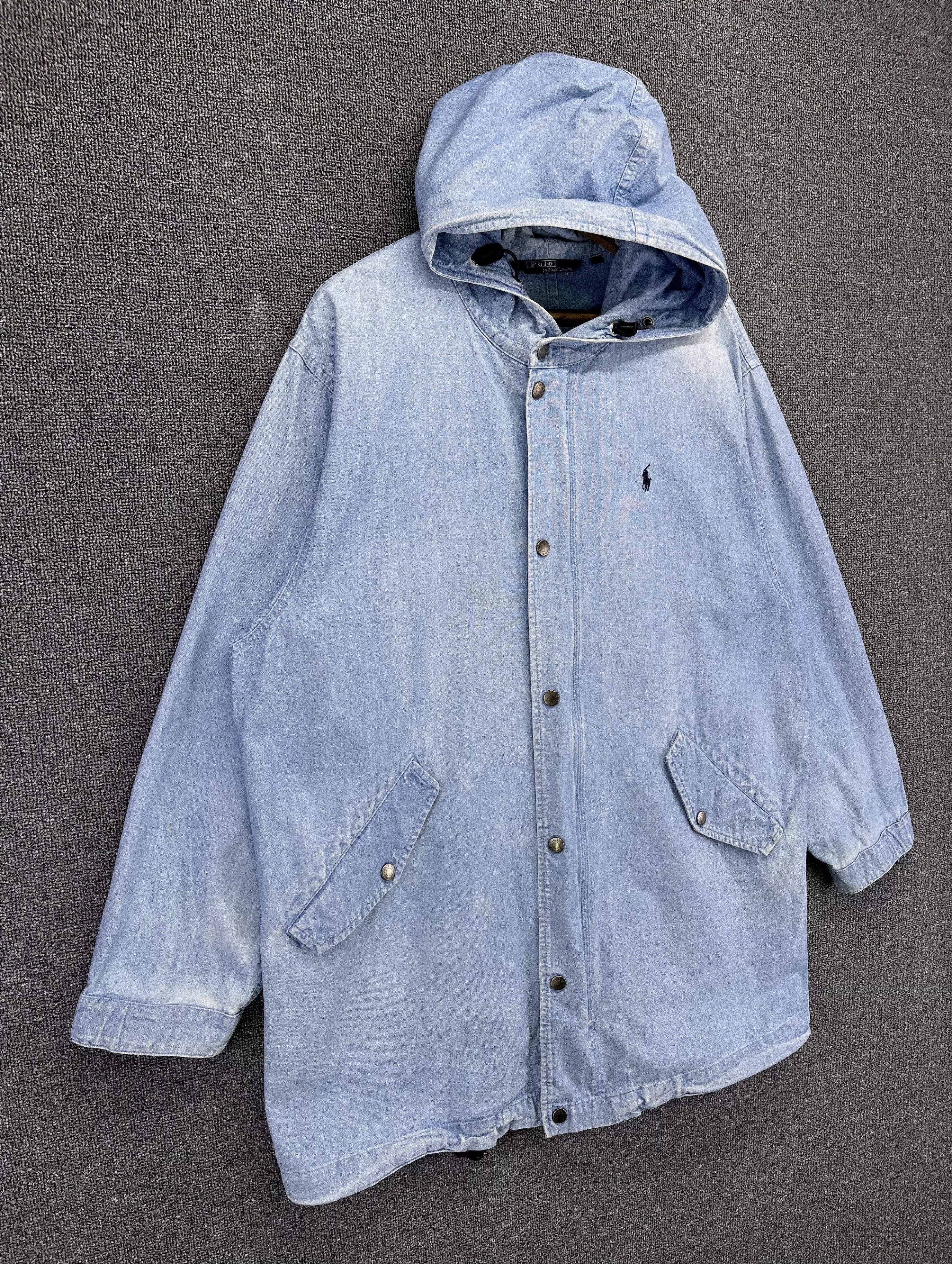 Polo Ralph Lauren Vintage Polo Ralph Lauren Hoodie Rare Denim Jacket Size US L / EU 52-54 / 3 - 2 Thumbnail