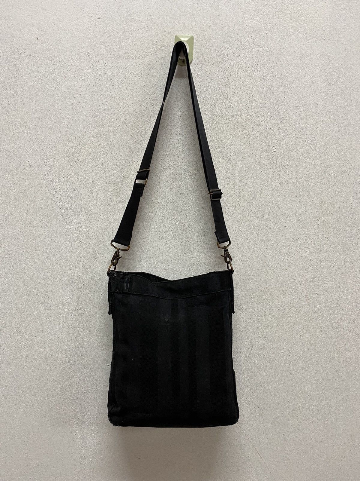 Japanese Brand × Porter × Vintage VINTAGE PORTER YOSHIDA BLACK TONAL STRIPED CANVAS BAG Size ONE SIZE - 7 Thumbnail