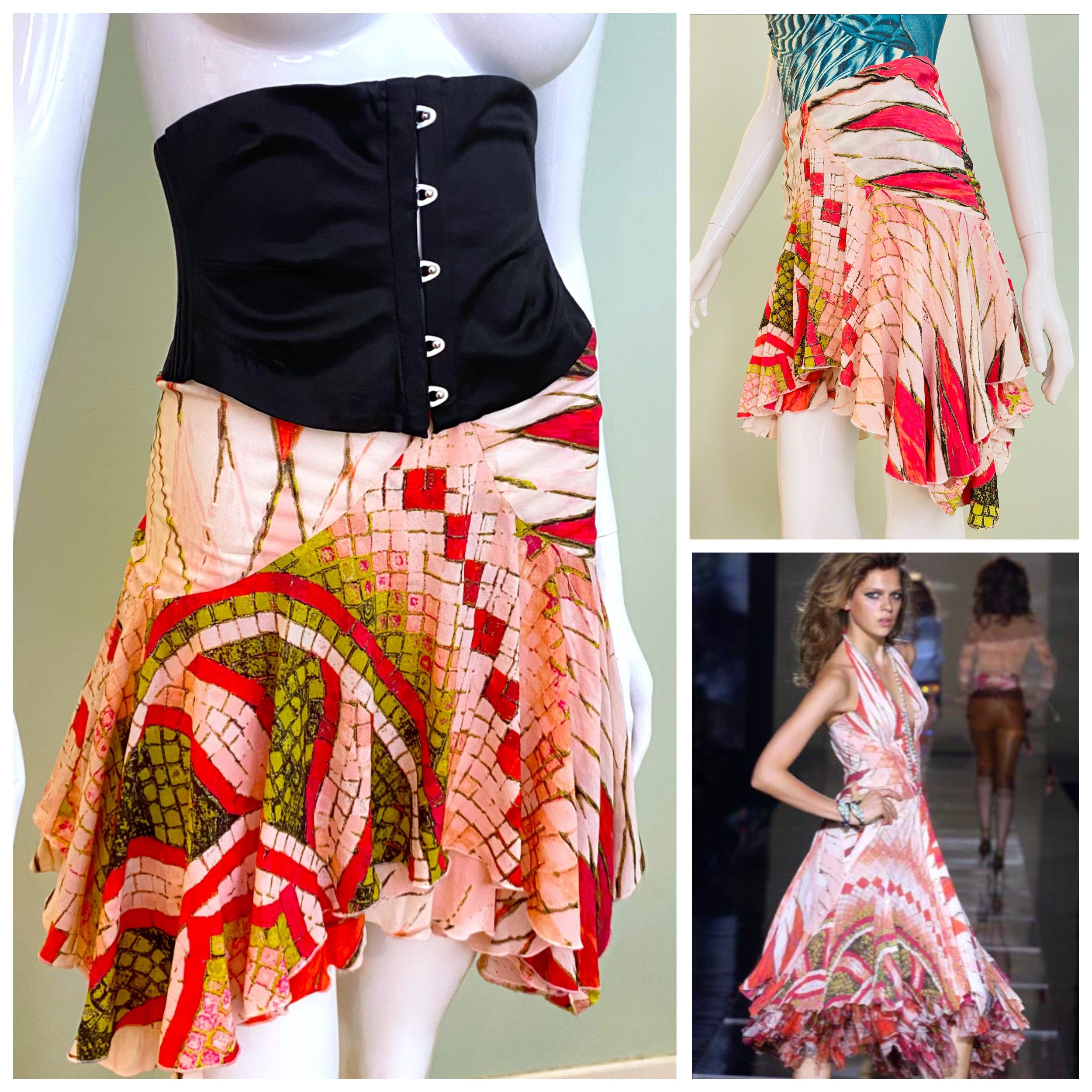 Roberto Cavalli Roberto Cavalli S/S 2004 Silk Runway Midi Skirt Size 26" / US 2 / IT 38 - 1 Thumbnail