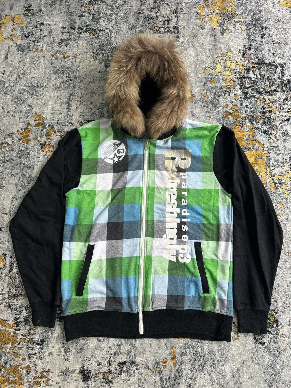 Beauty Beast VACHE PLAID FUR ZIPHOODIE NICE DESIGN IFSIXWASNINE LGB STYLE Size US L / EU 52-54 / 3 - 1 Thumbnail