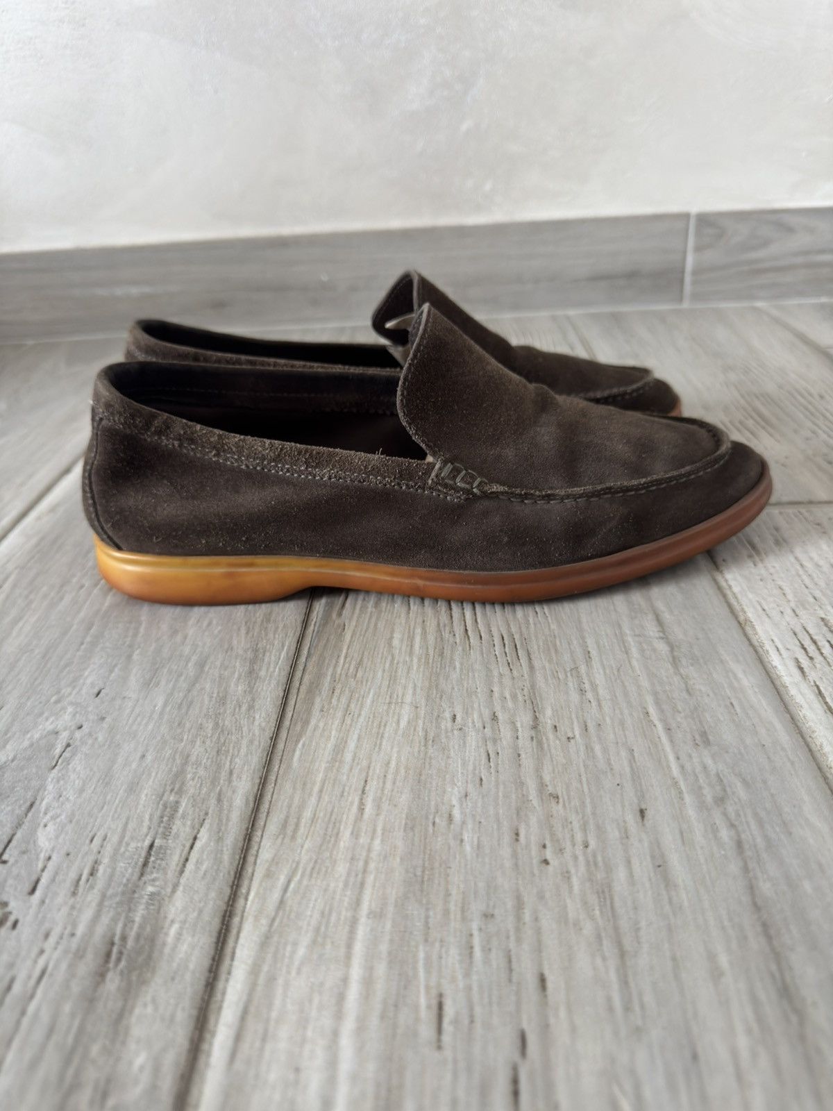 Loro Piana Mens Brown Suede Leather Slip On Loafers Size US 7 EU 40 Loro Piana Summer Walker Suede Loafers - Brown Loafers  main image 4