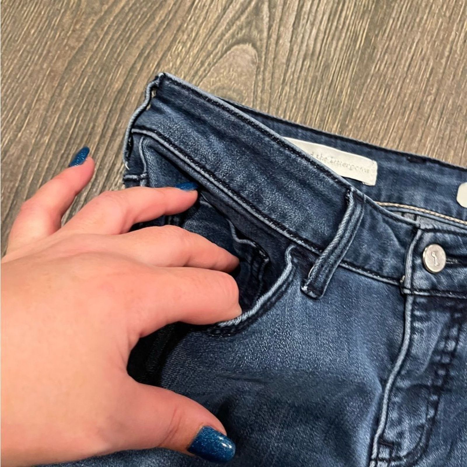 Anthropologie Pilcro The Letterpress Skinny Jeans Script Frayed Mid Rise Size 26" / US 2 / IT 38 - 4 Thumbnail