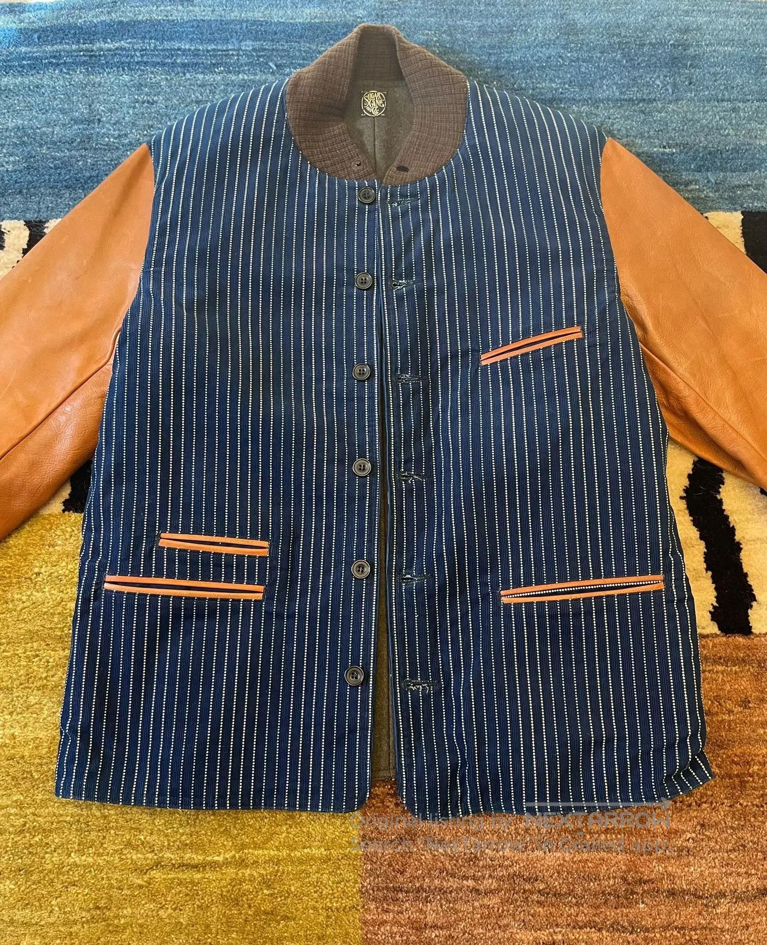 Sugar Cane Sugar Cane Horsehide Sleeve Wool Jacket. Size US XL / EU 56 / 4 - 2 Thumbnail