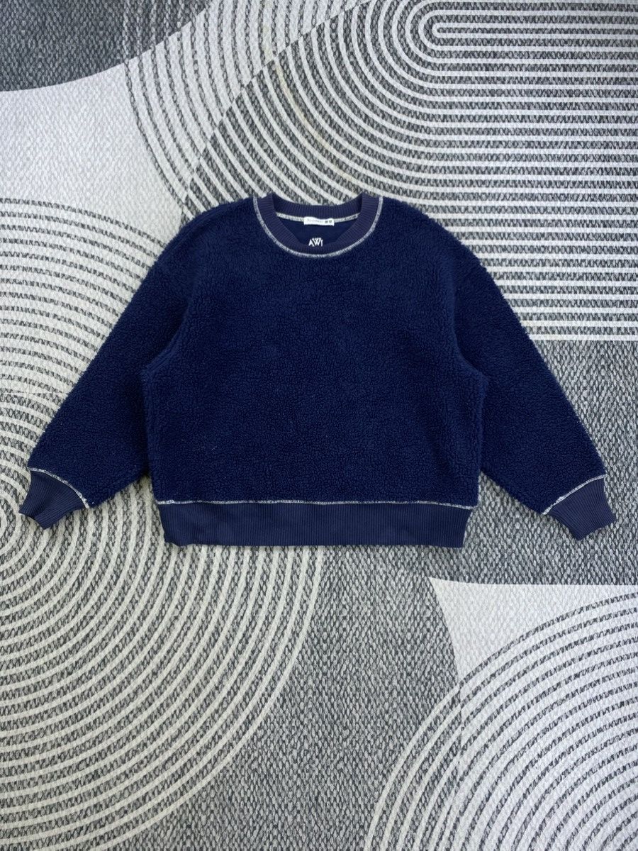 JW Anderson × Uniqlo Vtg Jwanderson By Uniqlo Navy Color Fleece Sherpa Sweatshirt Size US M / EU 48-50 / 2 - 1 Thumbnail