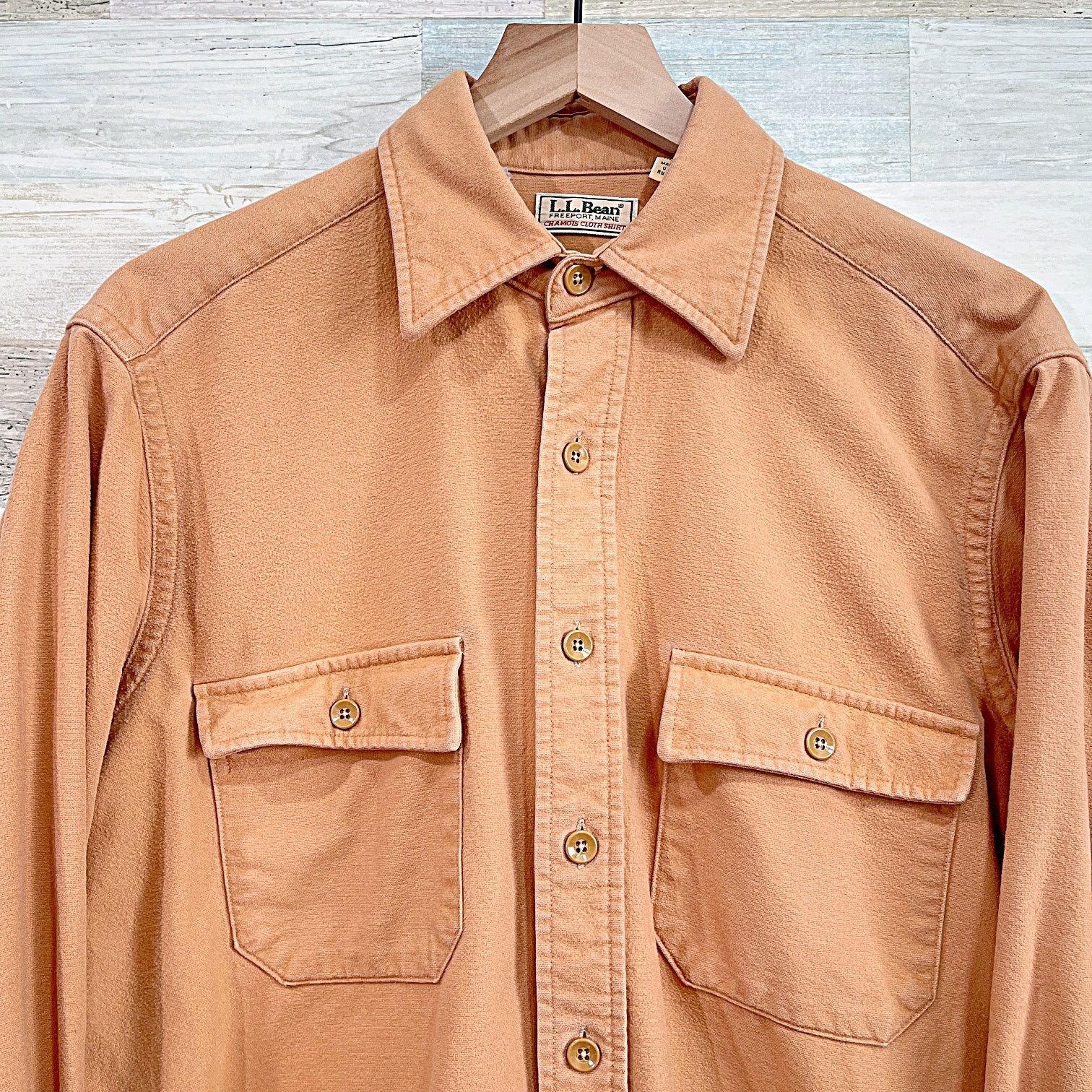 L.L. Bean LL Bean Chamois Shirt Orange Vintage 90s Mens Large Tall 16 Size US L / EU 52-54 / 3 - 2 Thumbnail
