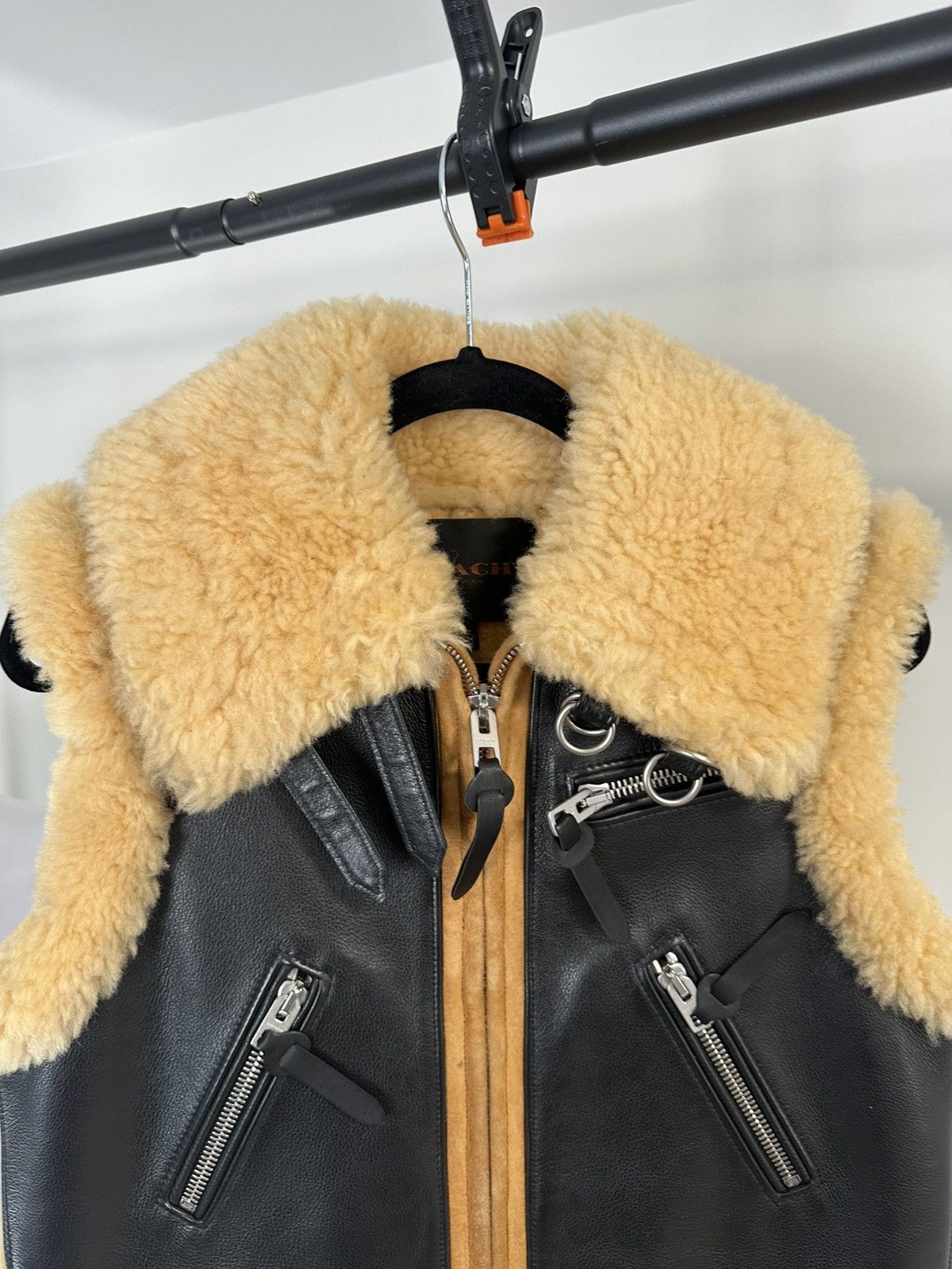Coach Coach Leather Shearling Vest Size XS / US 0-2 / IT 36-38 - 7 Thumbnail