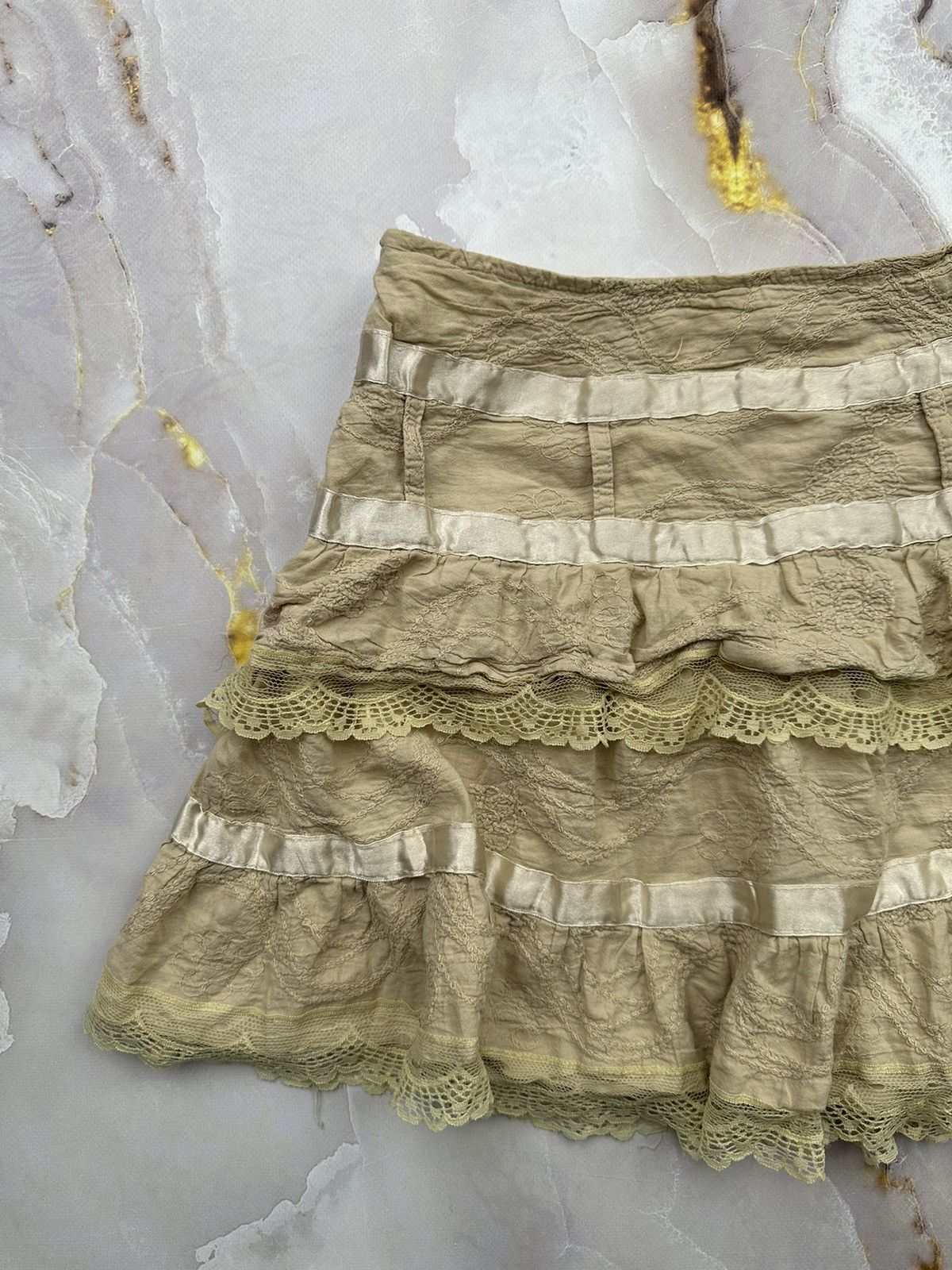 Japanese Brand Vintage Ruffled Flared Skirt Size 26" / US 2 / IT 38 - 6 Thumbnail