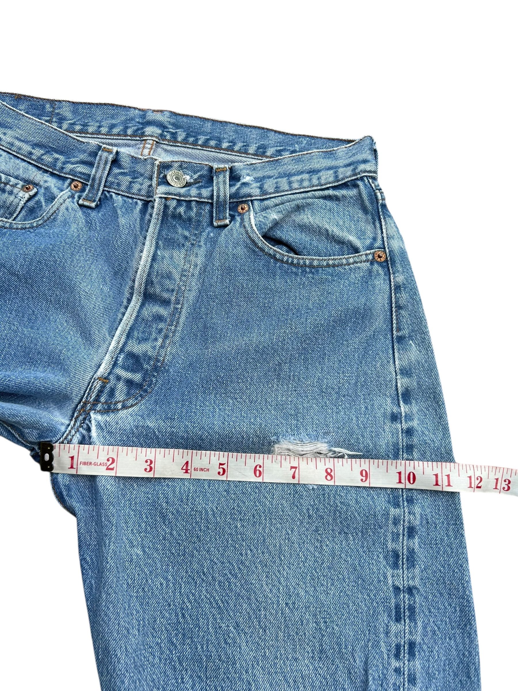 Levi's × Vintage Vintage Levis 501 Rindem Selvedge Distressed Denim Jeans Size US 29 - 17 Thumbnail