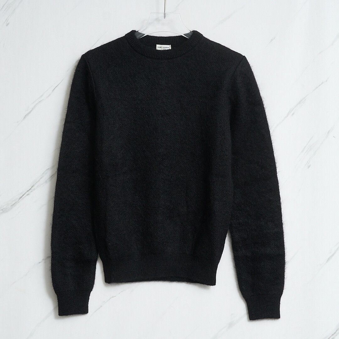 Saint Laurent Paris Saint Laurent Men's Black Crewneck Sweater Size US M / EU 48-50 / 2 - 1 Thumbnail