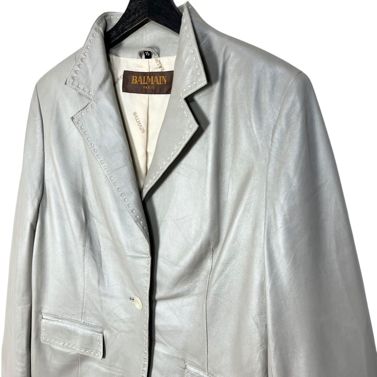 Balmain Balmain Paris Synthetic Leather Women Blazer Jacket Size M / US 6-8 / IT 42-44 - 4 Thumbnail