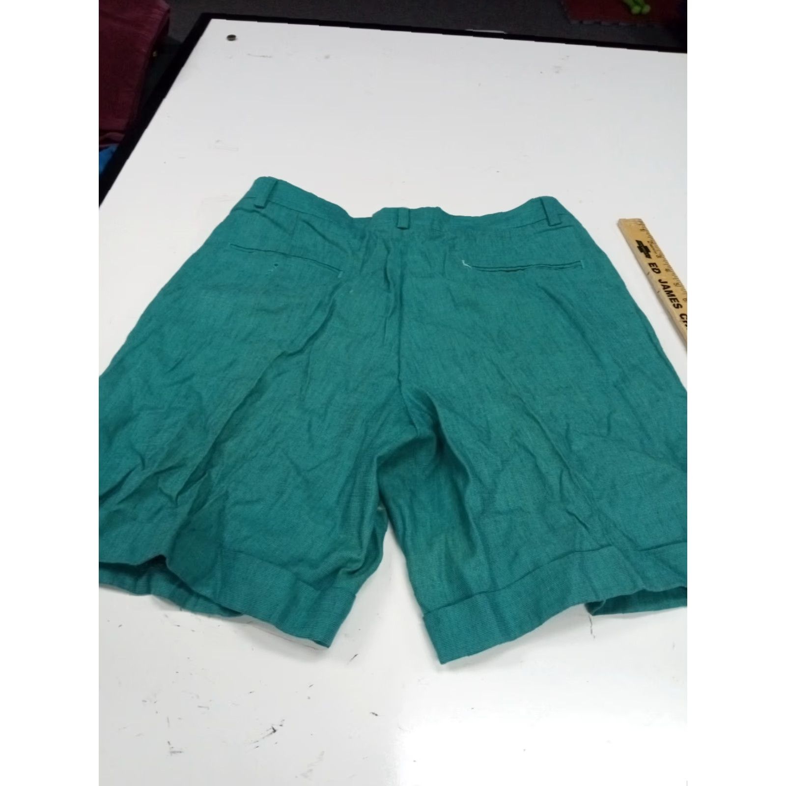 Alexander Julian Alexander Julian Shorts Bermuda Mens 32" Green Cotton Blend Flat Front Inseam 8" Pockets Casual Travel Size US 32 / EU 48 - 7 Thumbnail