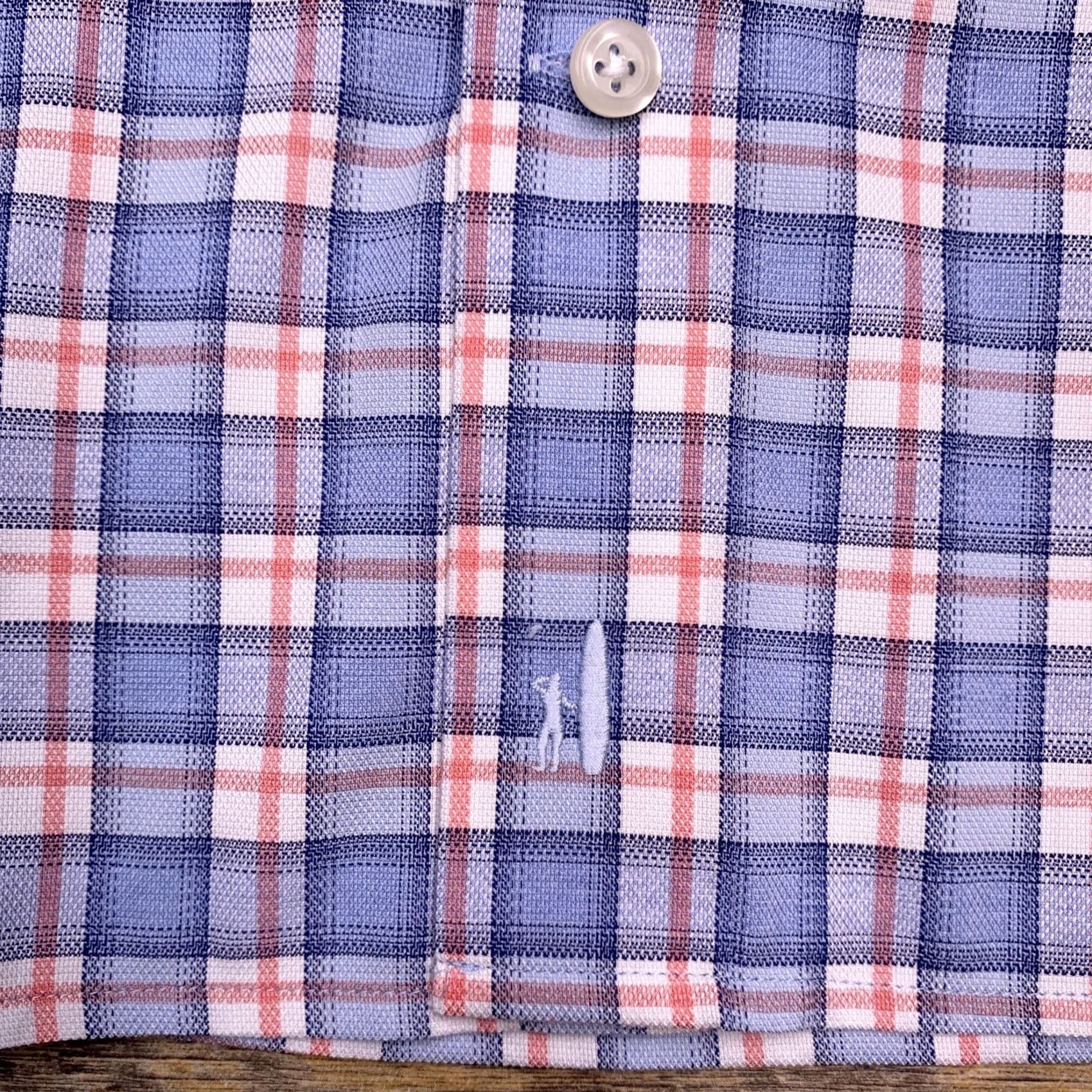 johnnie-O johnnie-O Prepformance Shirt Mens 2XL Blue Plaid Button Up Stretch Shirt Size US XXL / EU 58 / 5 - 7 Thumbnail