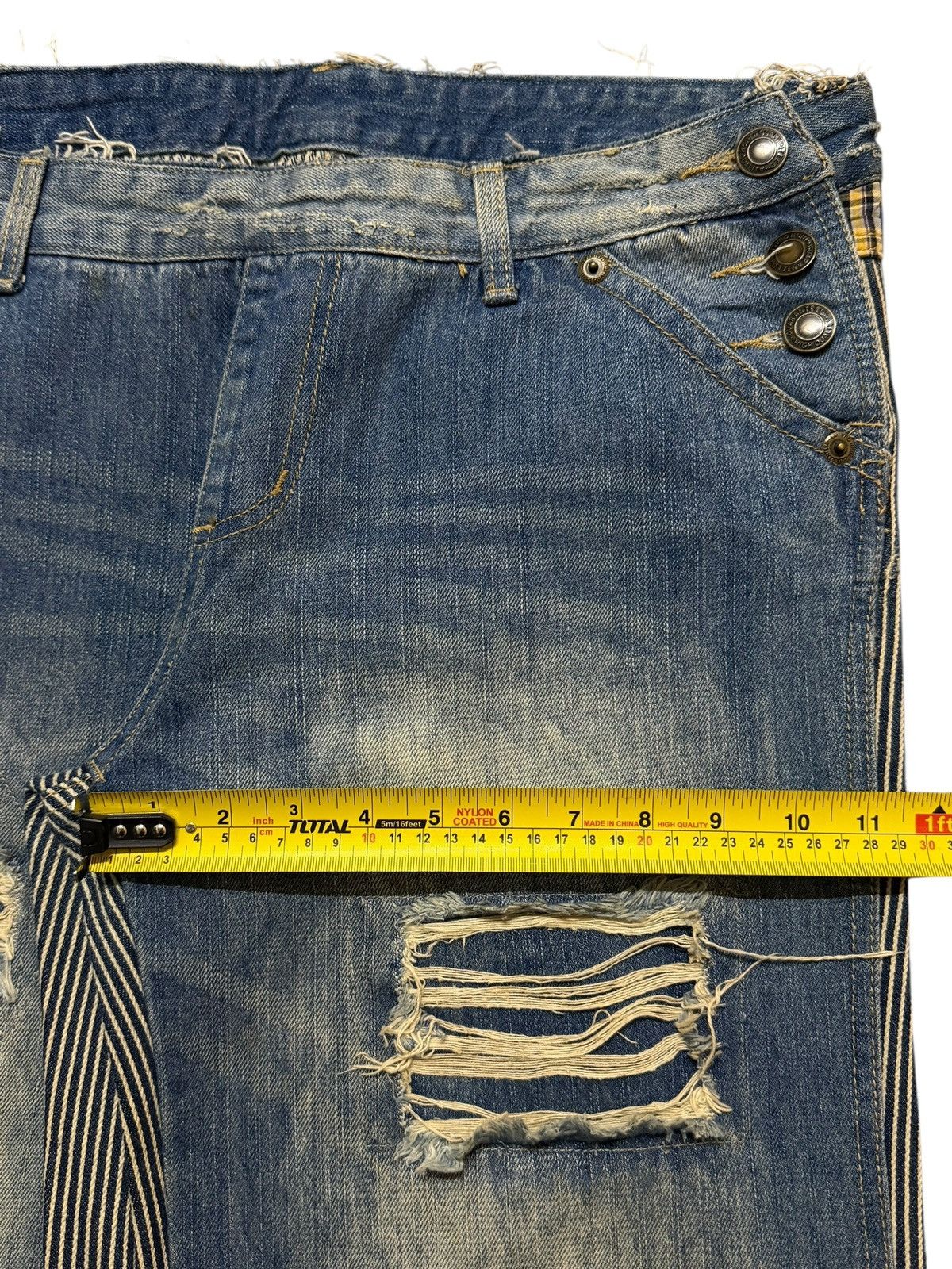 Number (N)ine Vintage 90s Japanese Brand Hybrid Mud Wash Distressed Baggy Size US 34 / EU 50 - 11 Thumbnail