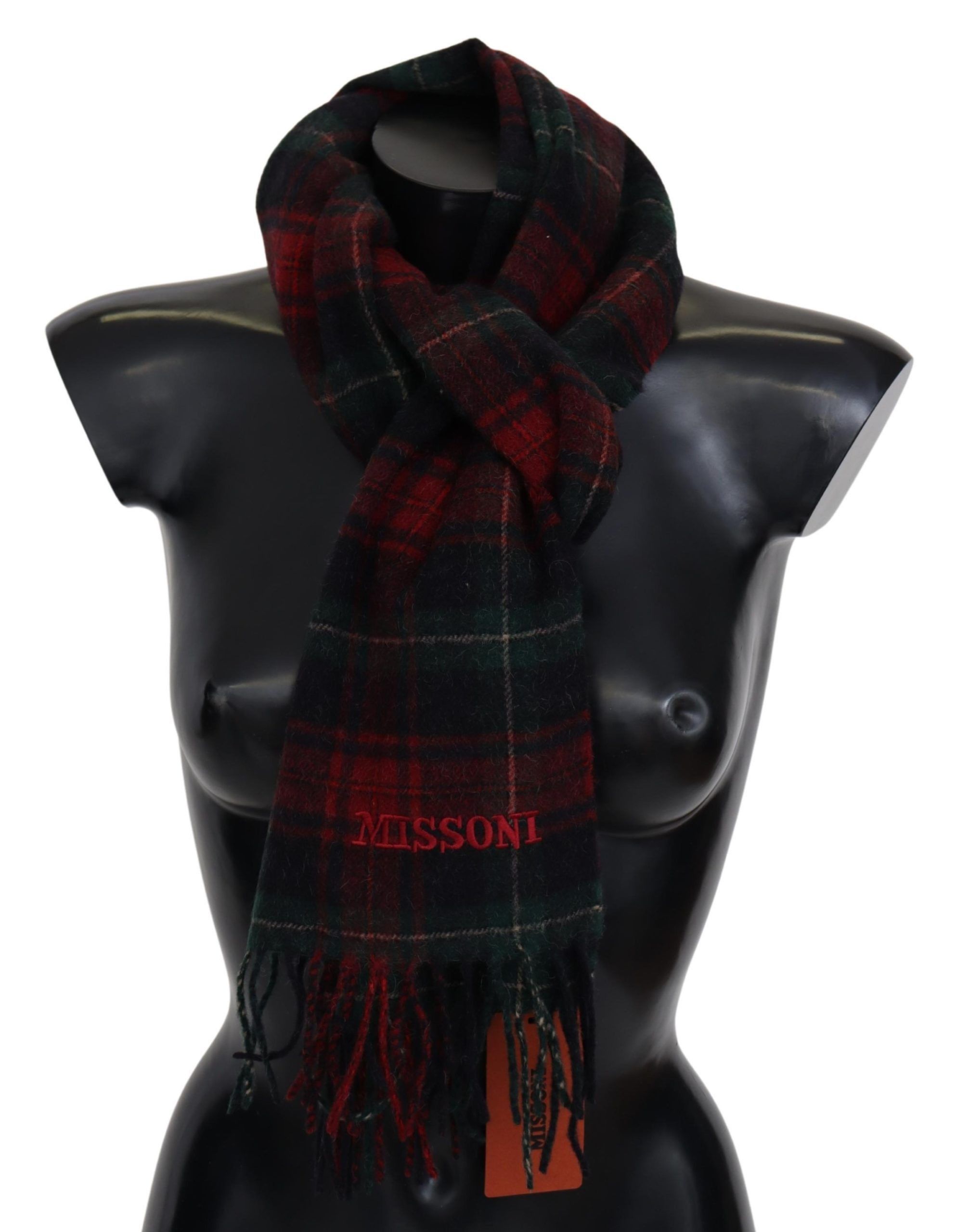 Missoni Elegant Check Wool Scarf with Logo Men's Embroidery Size ONE SIZE - 1 Thumbnail