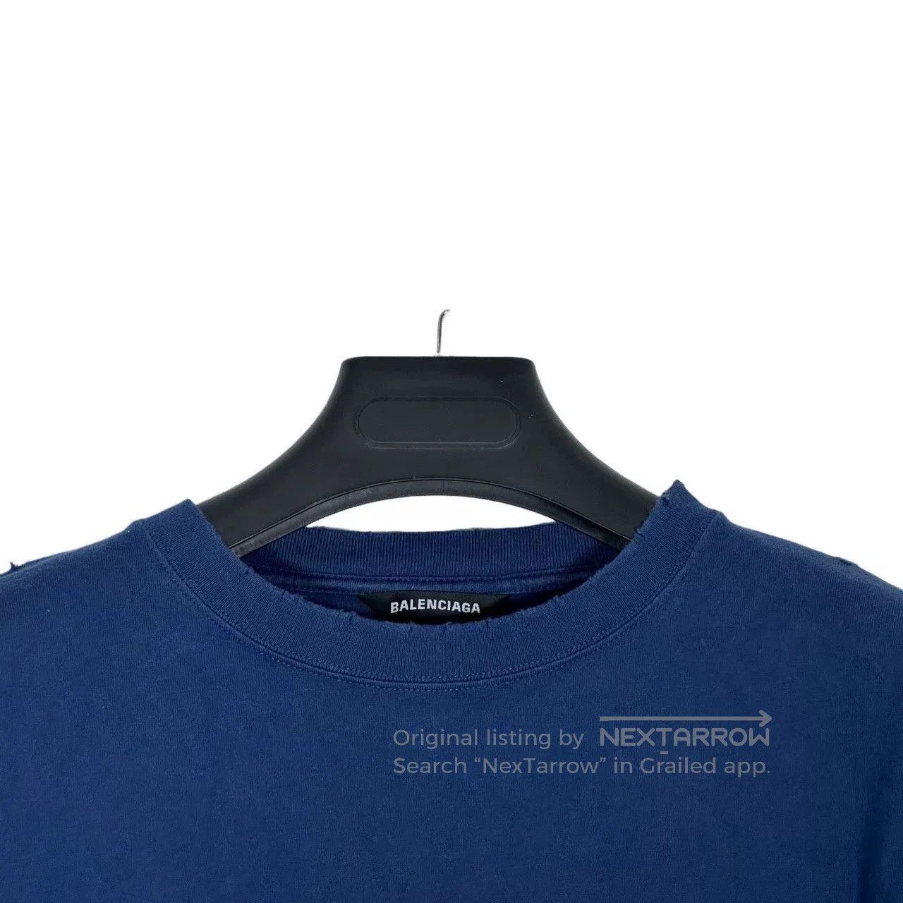 Balenciaga Balenciaga Blue Distressed Running Short Sleeve. Size US M / EU 48-50 / 2 - 4 Thumbnail