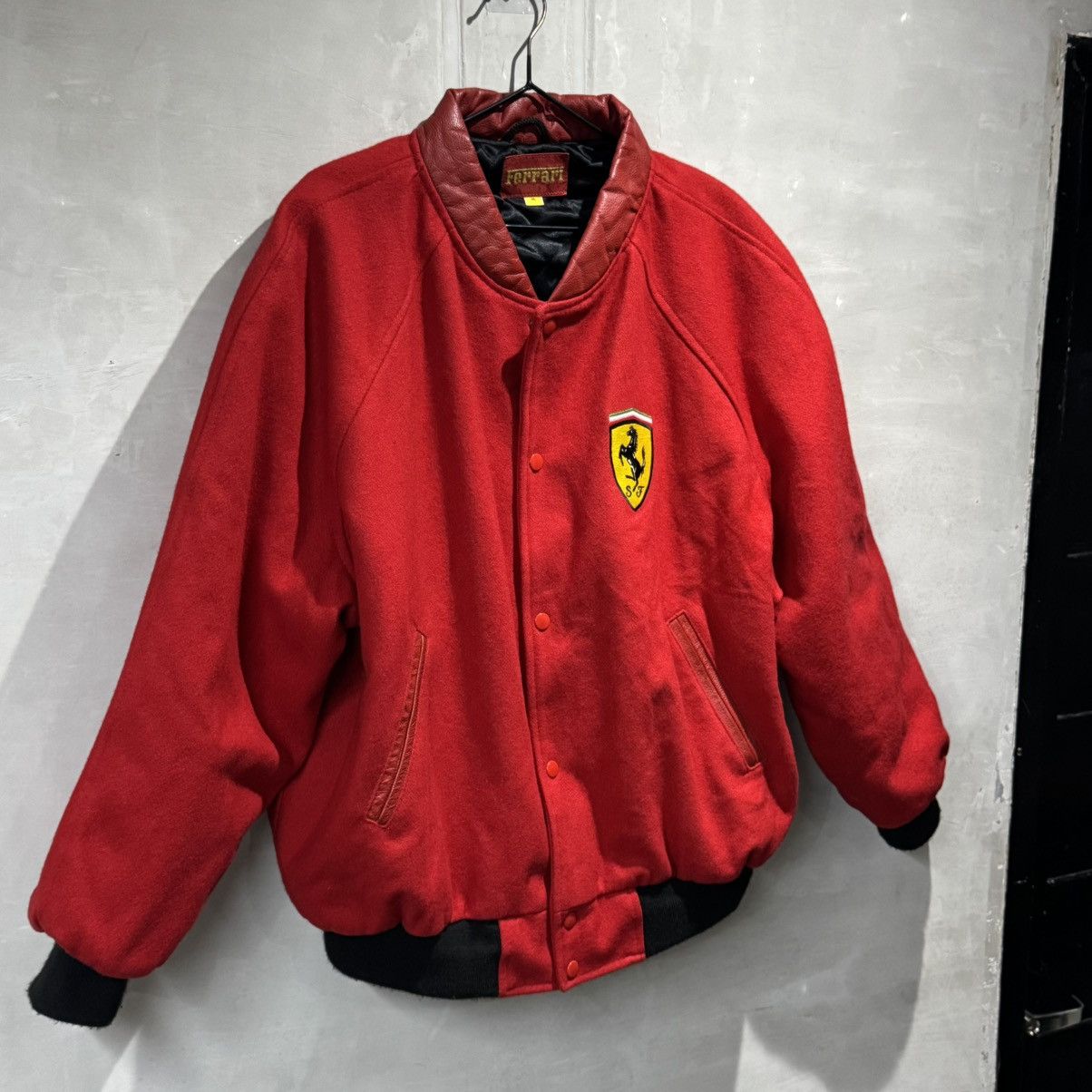 Ferrari vintage 90s scuderia ferrari wool leather varsity jacket Size US XL / EU 56 / 4 - 19 Thumbnail