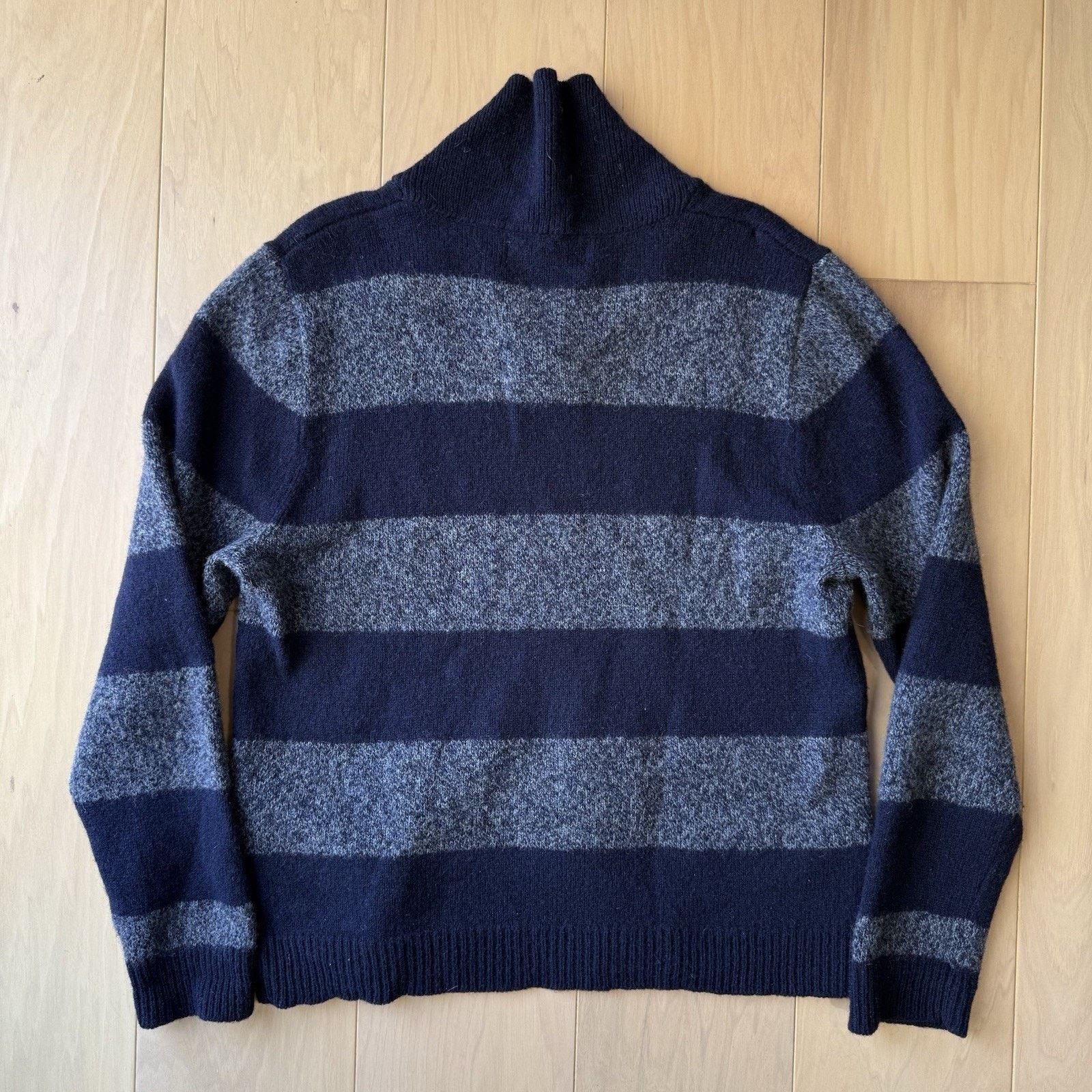 Shipley & Halmos Shipley & Halmos Sweater XL Blue Striped Wool Pullover Shawl Size US XL / EU 56 / 4 - 8 Thumbnail